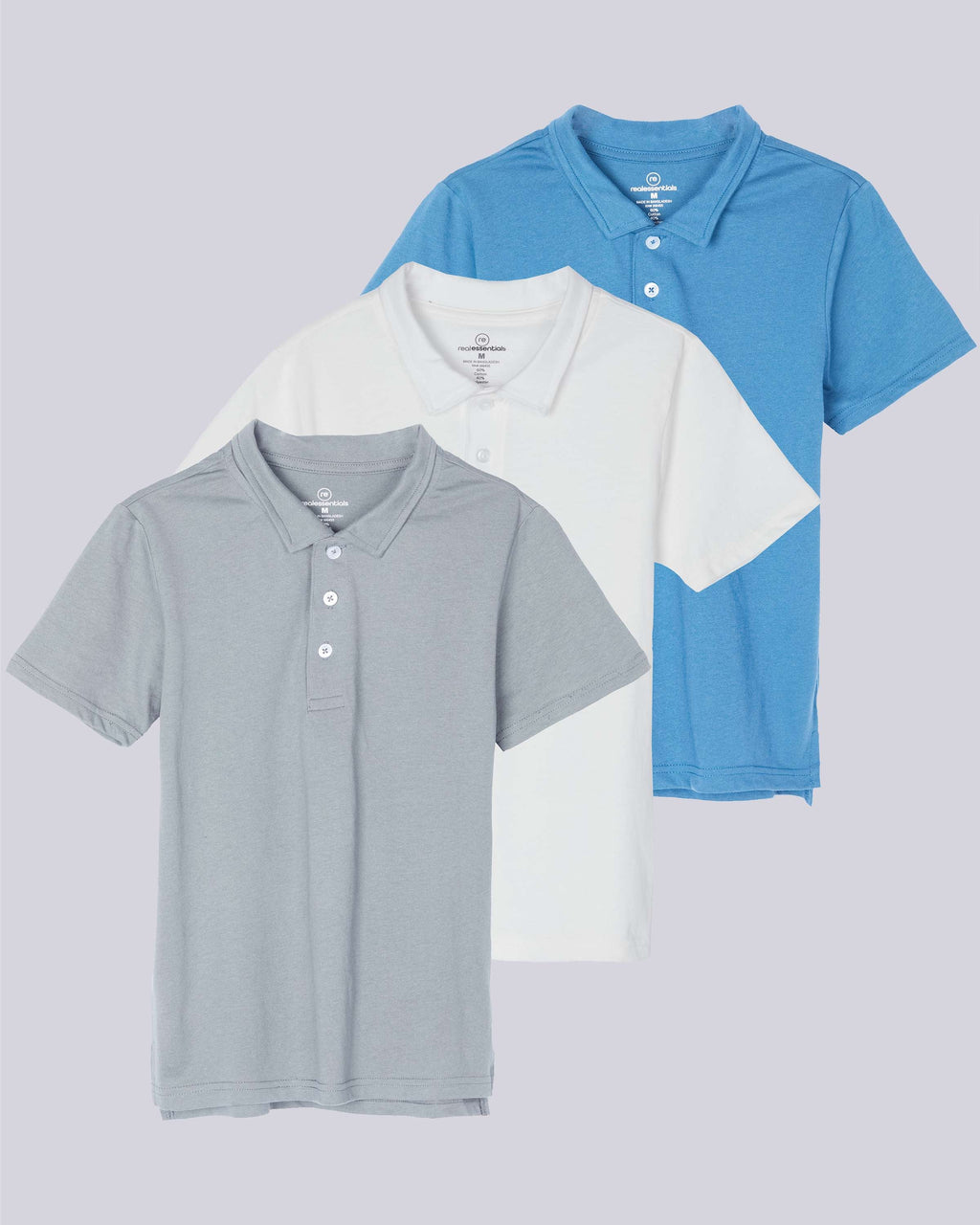 3 Pack: Boys' Jersey Cotton Polo Shirt