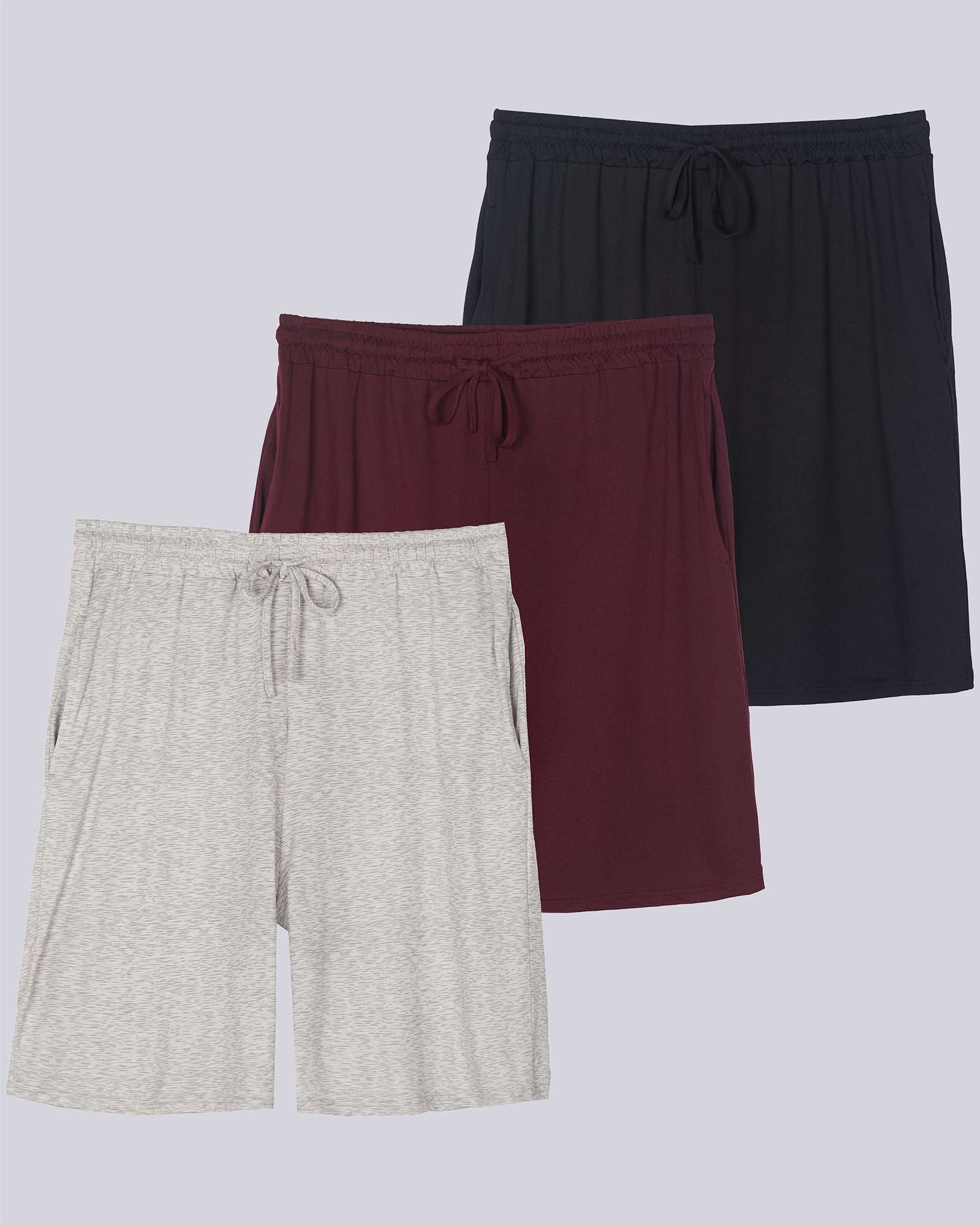 3 Pack: Men's Soft Pajama Shorts