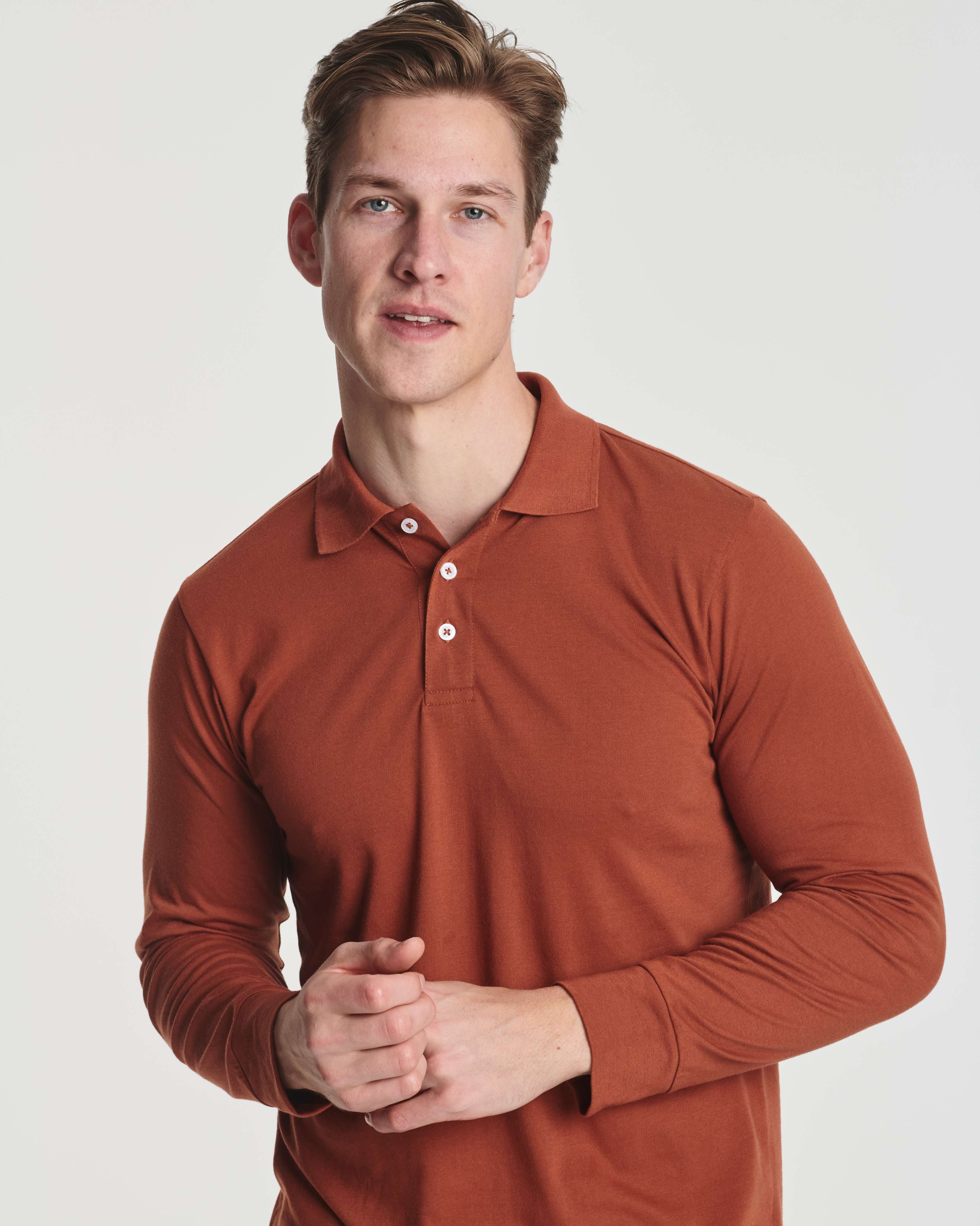 3 Pack: Men's Cotton Jersey Long-Sleeve Polo Shirt (Available in Big & Tall)