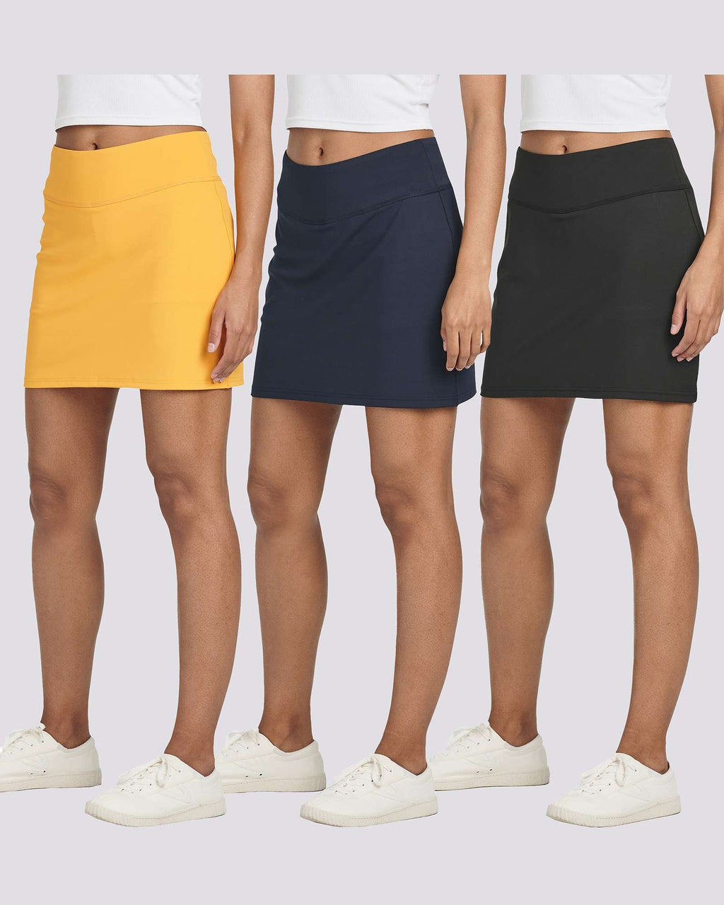 3 Pack: Women's 16" Active Skort with Pockets (Available in Plus Size)