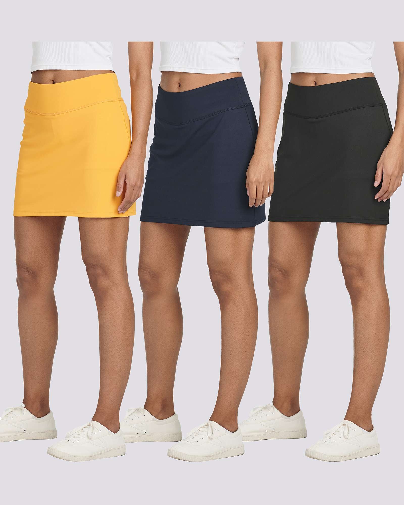 3 Pack: Women's 16" Active Skort with Pockets (Available in Plus Size)