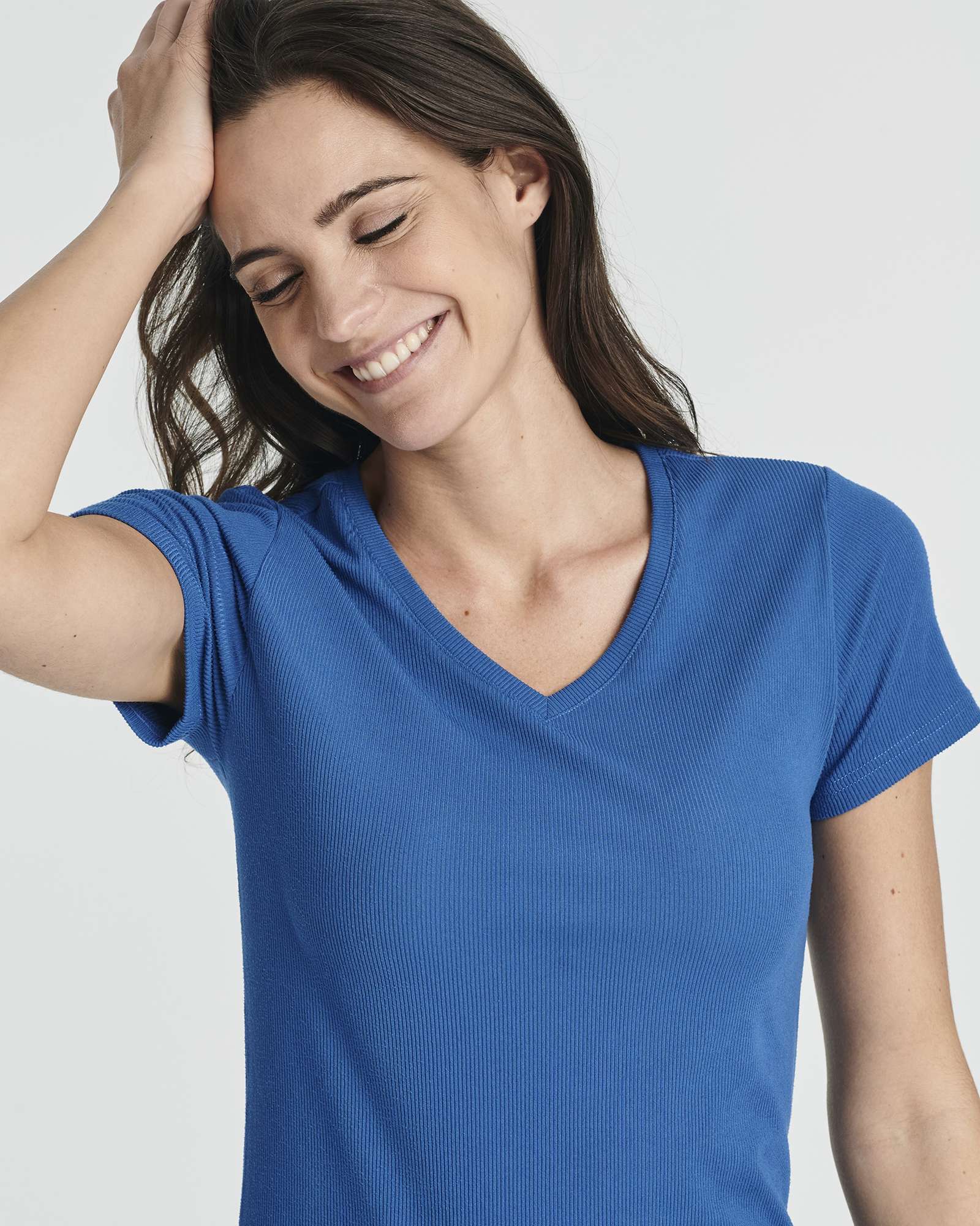 3 Pack: Women's Ribbed Knit Short-Sleeve V-Neck Swing Dress