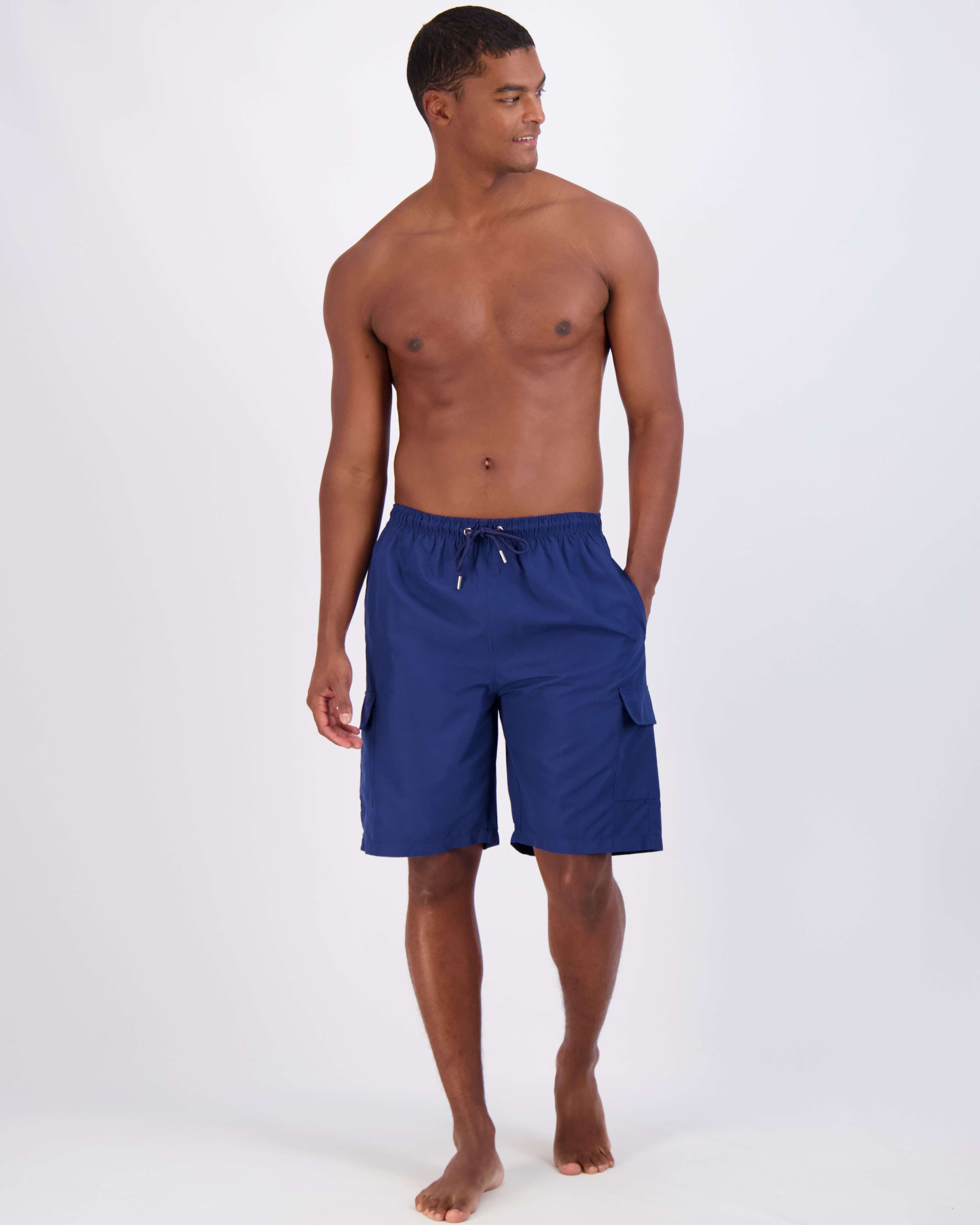 3 Pack: Men's Swim Trunks with Cargo Pockets (Available In Big & Tall)