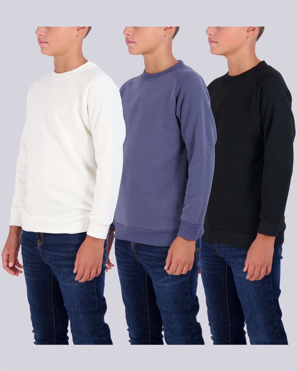 3 Pack: Boys Fleece Crew-Neck Pullover Sweatshirt