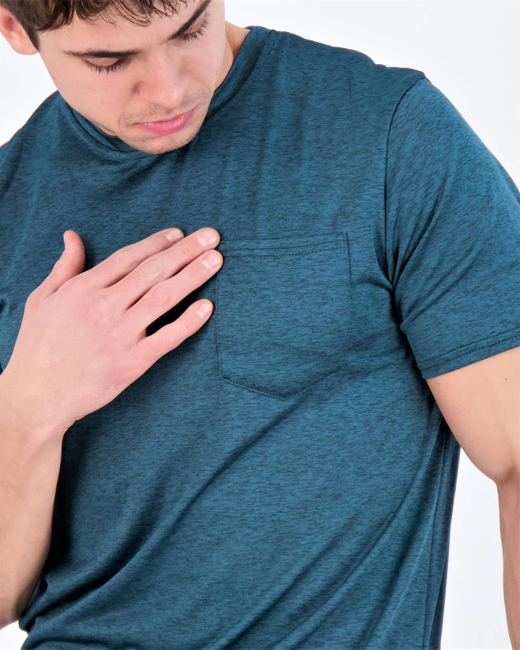 4 Pack: Mens Dry-Fit Active Pocket Short Sleeve Crew T-Shirts (Available in Big & Tall)