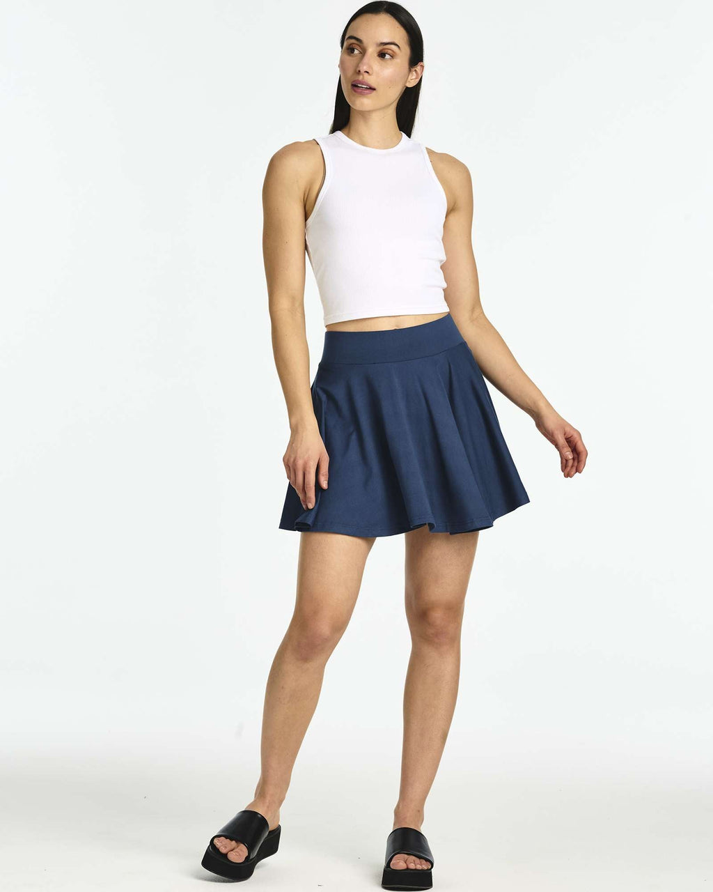 4 Pack: Women's Soft Casual Pleated Mini Skirt