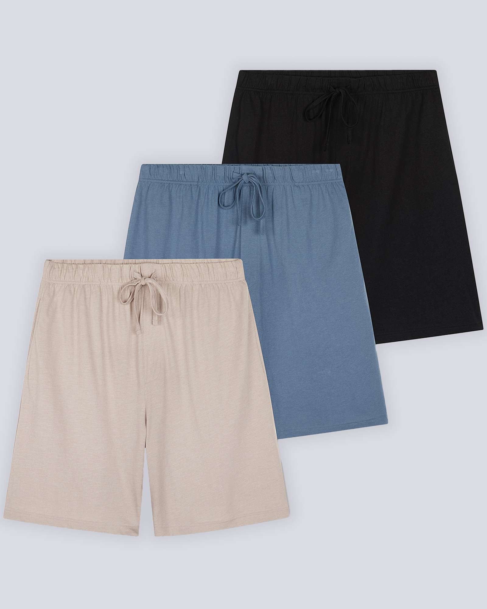 3 Pack:Mens Cotton Sleep Pajama Lounge Shorts