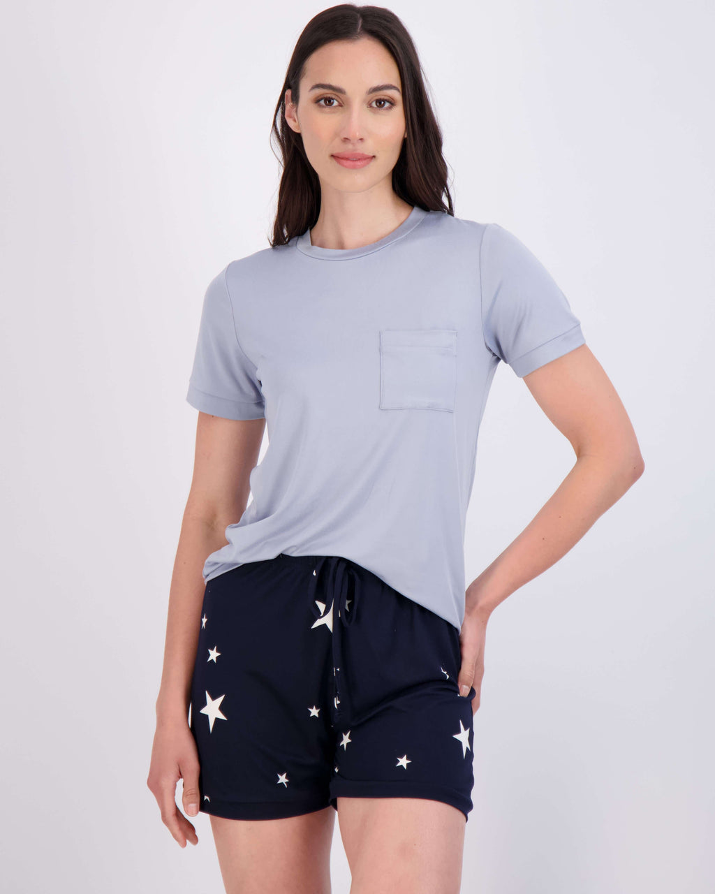 4 Piece: Womens Short Sleeve with Shorts Pajama Set
