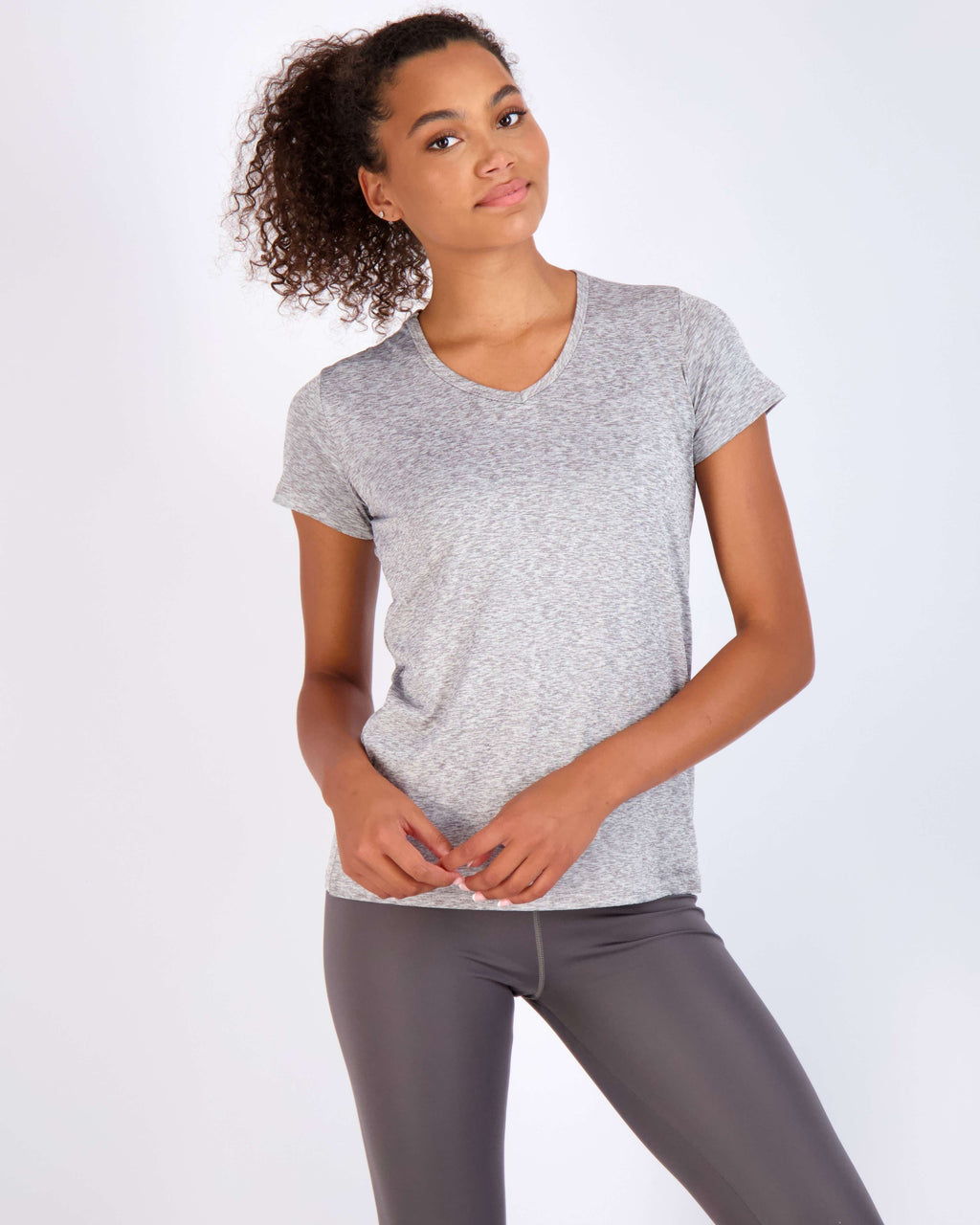 5 Pack: Womens Short Sleeve Dry-Fit V-Neck T-Shirt