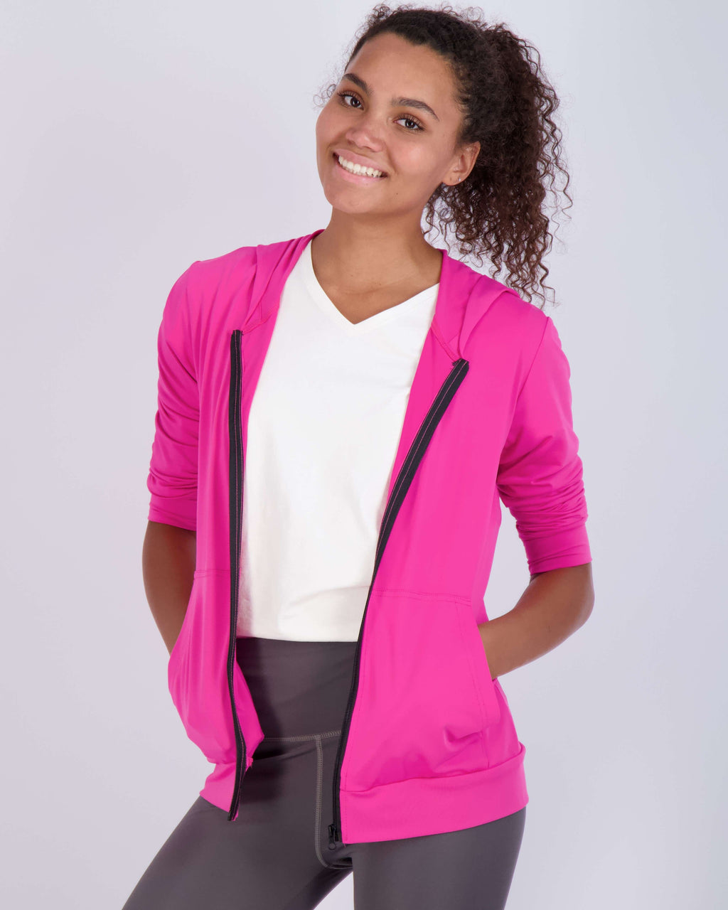 3 Pack: Womens Dry-Fit Active Full Zip-Up Hoodie Jacket