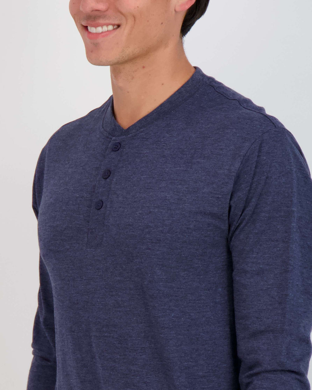 3 Pack: Mens Long Sleeve Cotton Henley T-Shirt