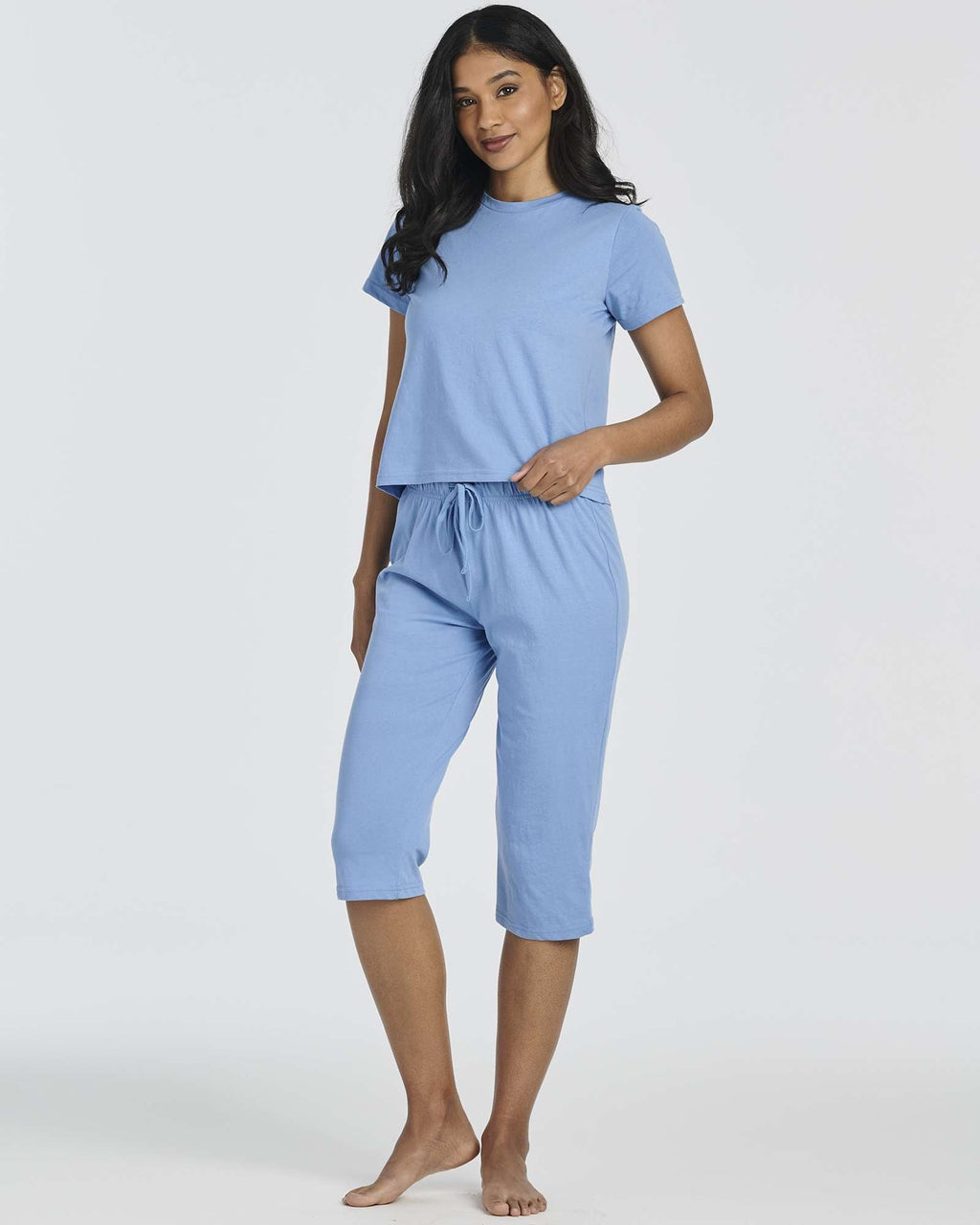 2 Pack: Women's Cotton Pajamas with Capri Pants