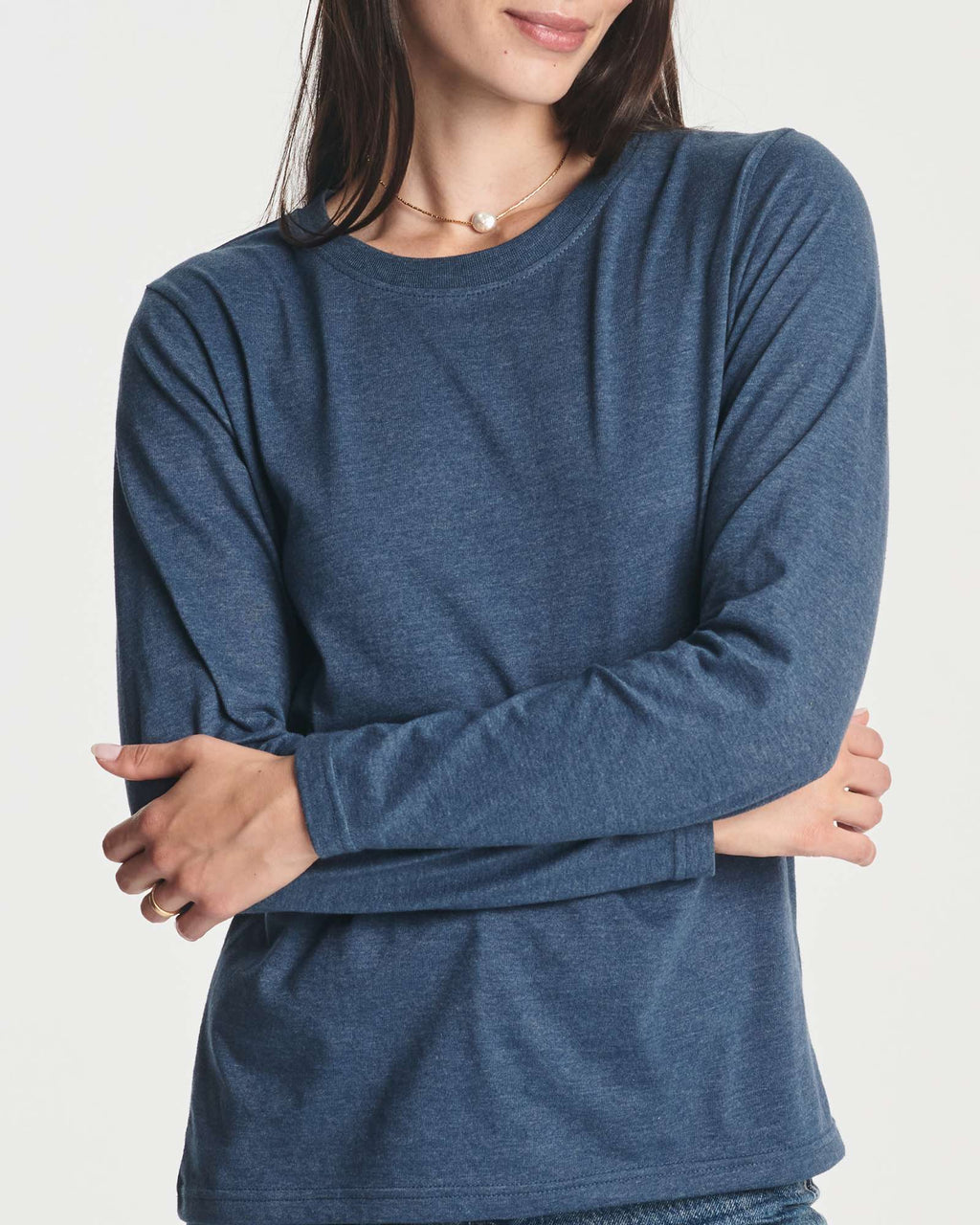 4 Pack: Women's Cotton Classic-Fit Long-Sleeve Crewneck T-Shirt (Available in Plus Size)