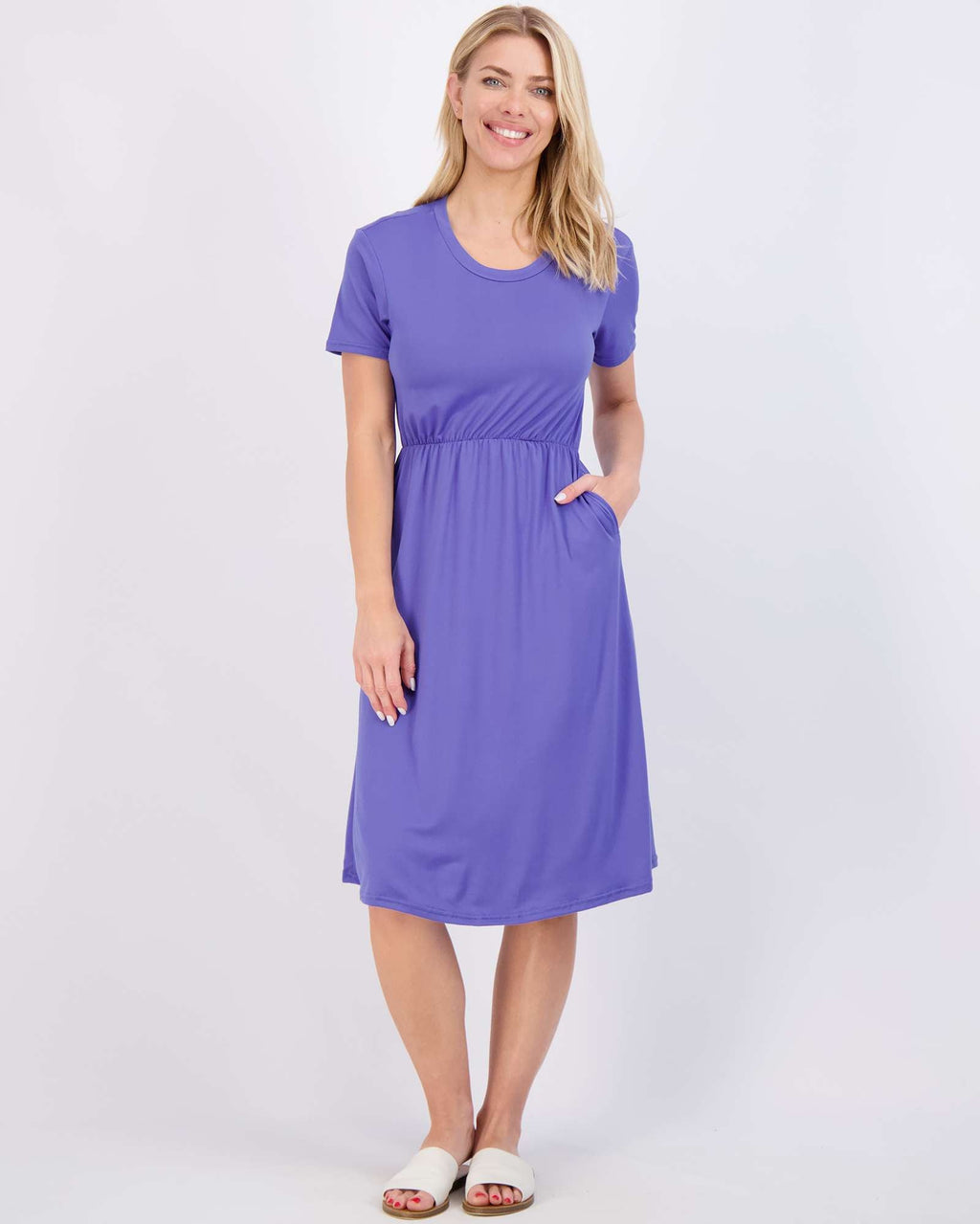3 Pack: Women's Midi Short Sleeve Soft T-Shirt Dress (Available in Plus Size)