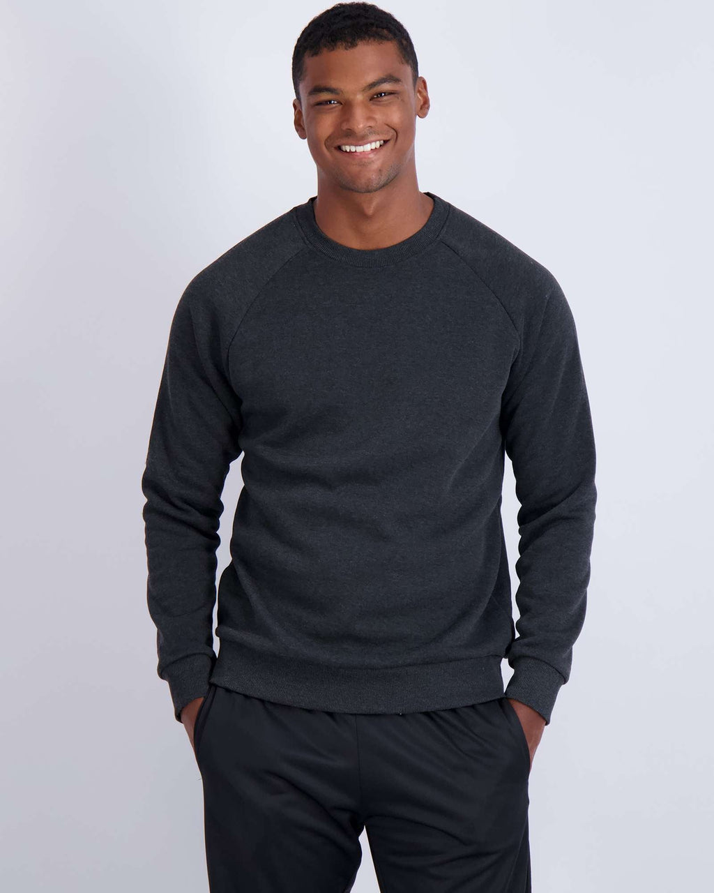 3 Pack: Mens Fleece Crewneck Pullover Sweatshirt