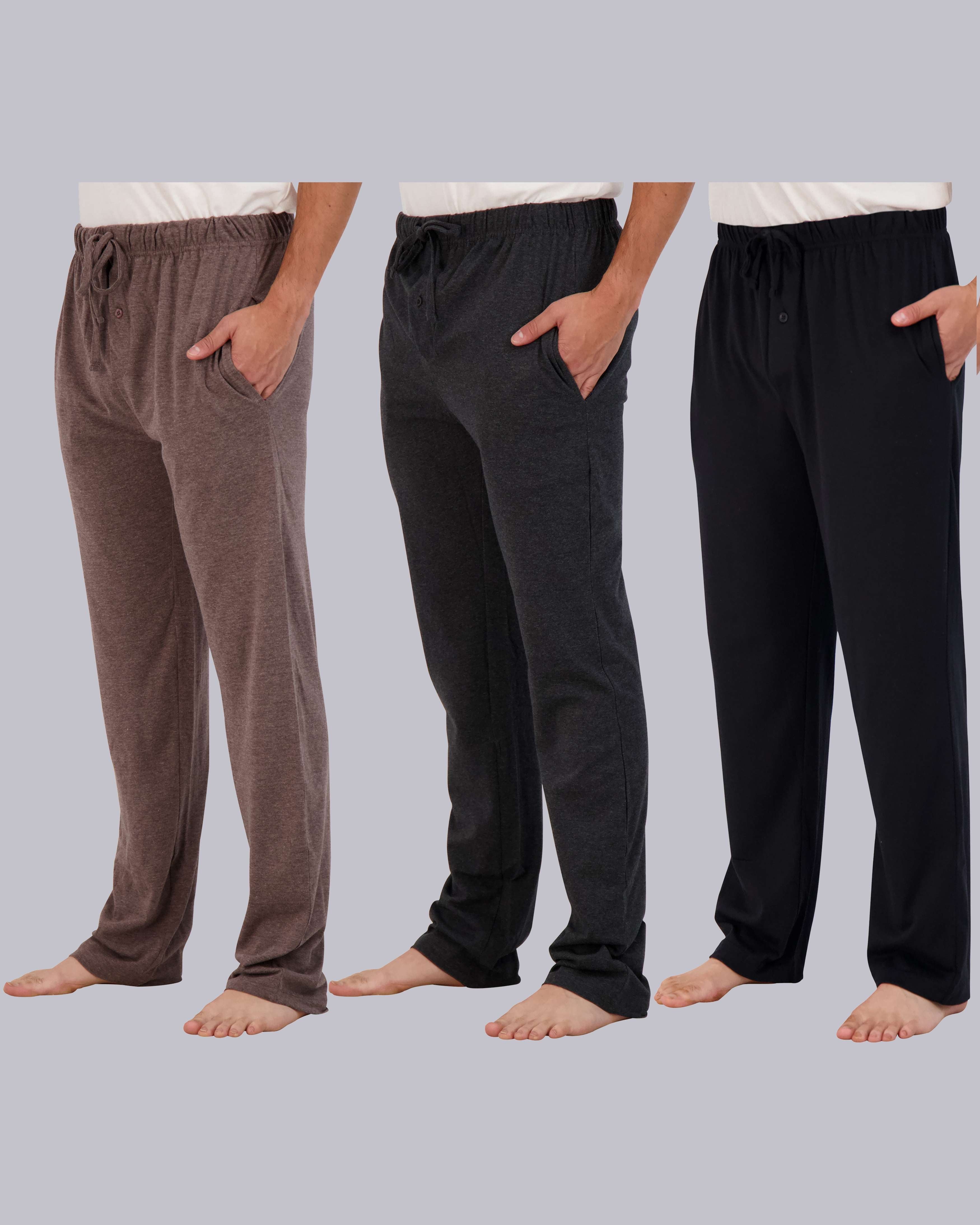 3 Pack: Mens Cotton Pajama Lounge Pants