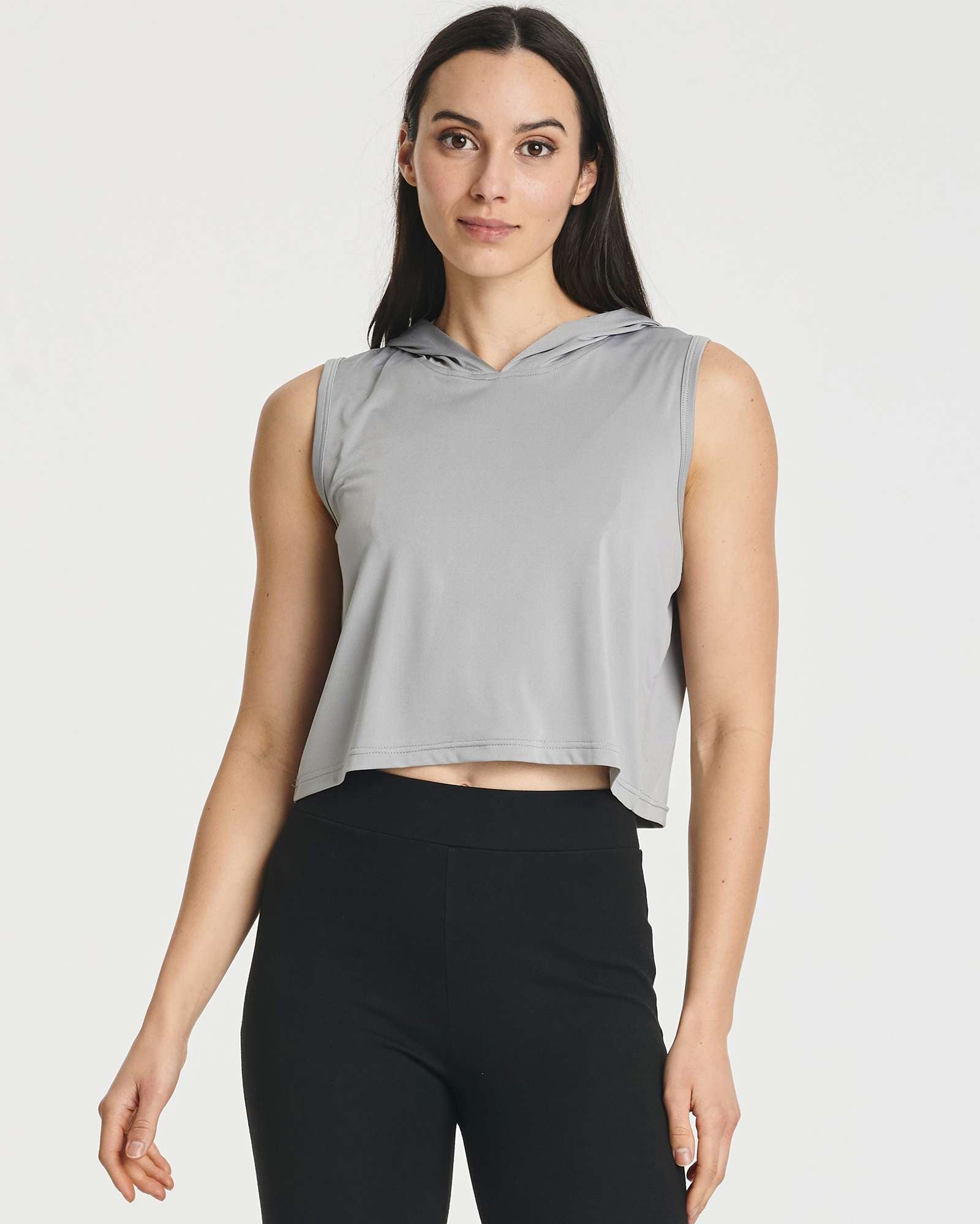 3 Pack: Women's Sleeveless Cropped Tank Top Hoodie