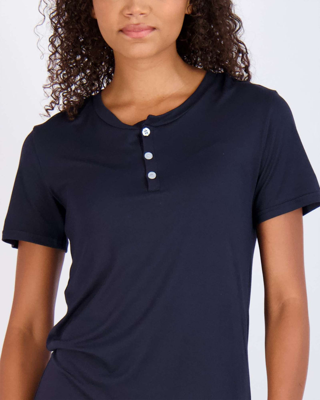 3 Pack: Womens Short Sleeve Henley Nightshirt Nightgown Sleep Dress