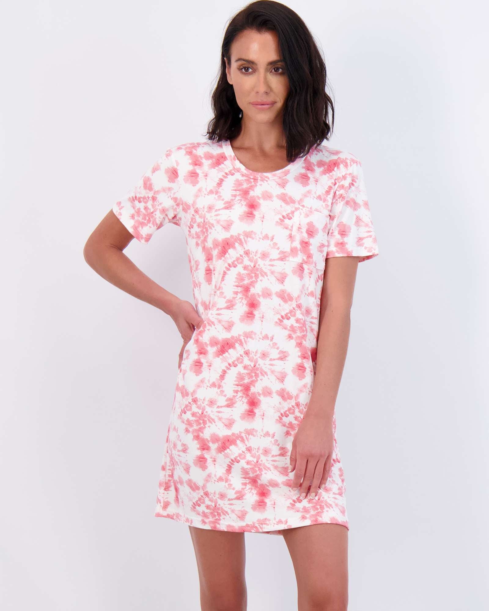 3 Pack: Womens Short-Sleeve Ultra-Soft Nightshirt Sleep Dress