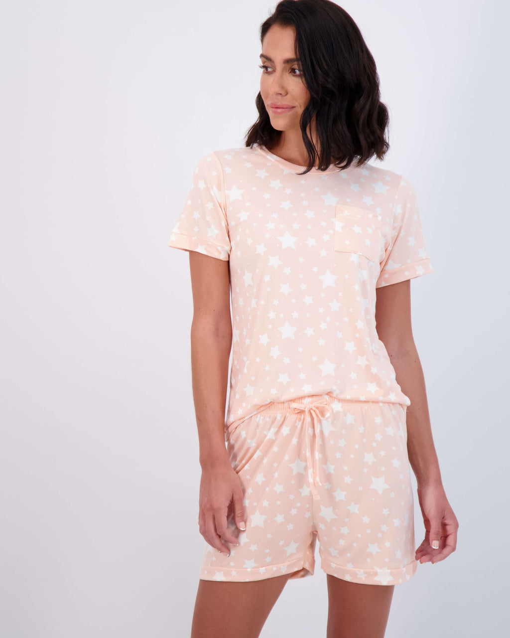 4 Piece: Womens Short Sleeve with Shorts Pajama Set