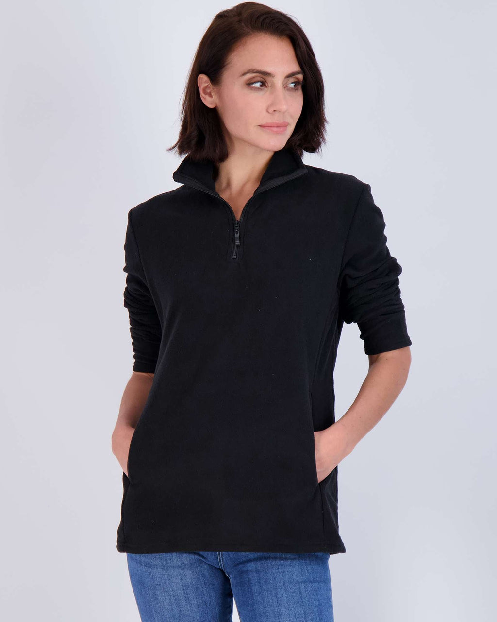 2 Pack: Women's Polar Fleece Long-Sleeve Quarter Zip Winter Jacket (Available in Plus Size)