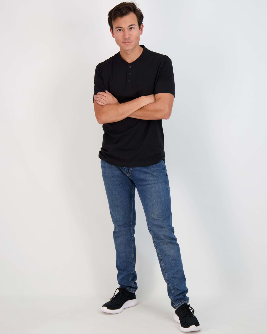 3 Pack: Mens Cotton Short Sleeve Henley T-Shirt