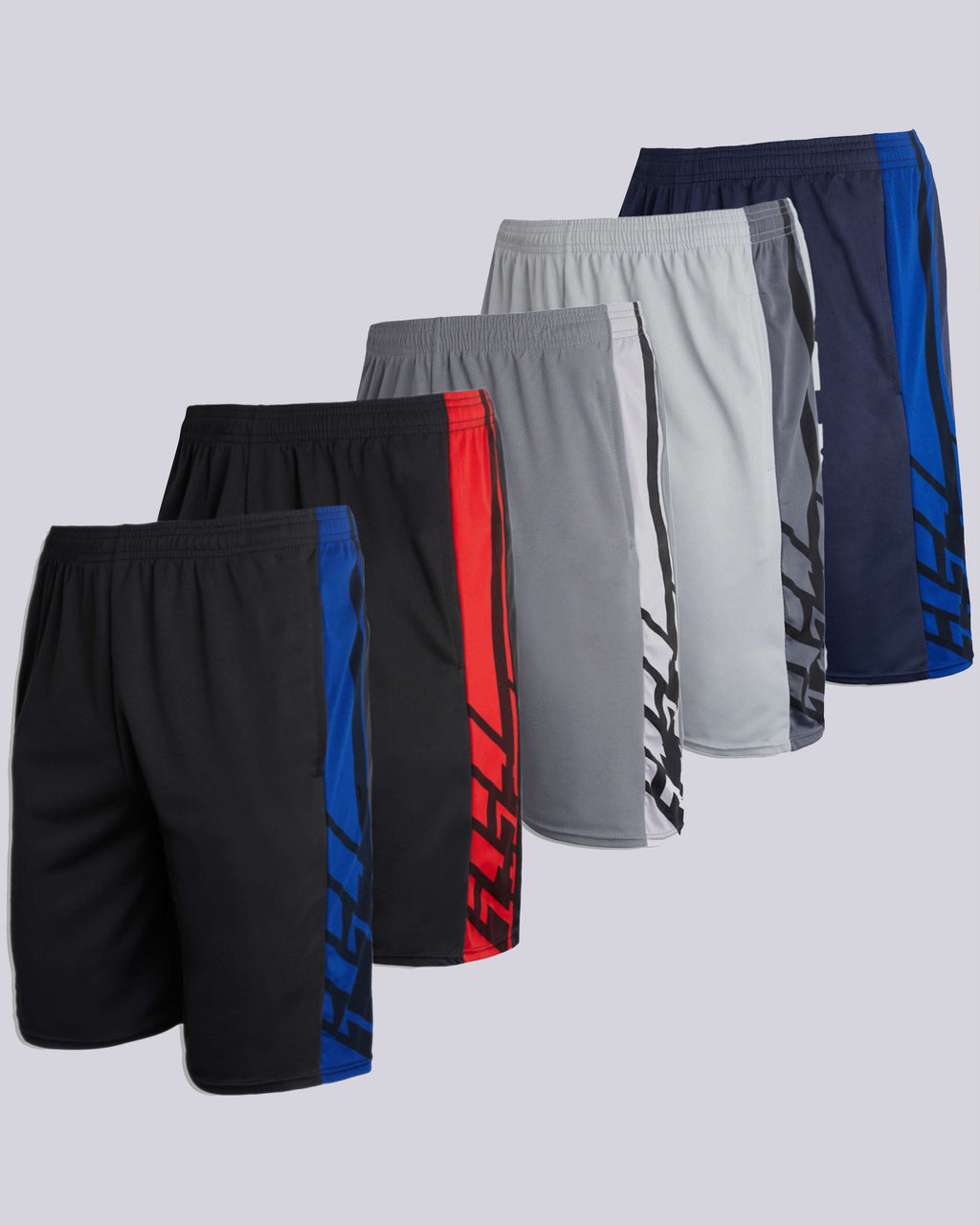 5 Pack: Men's Mesh Athletic Gym Shorts