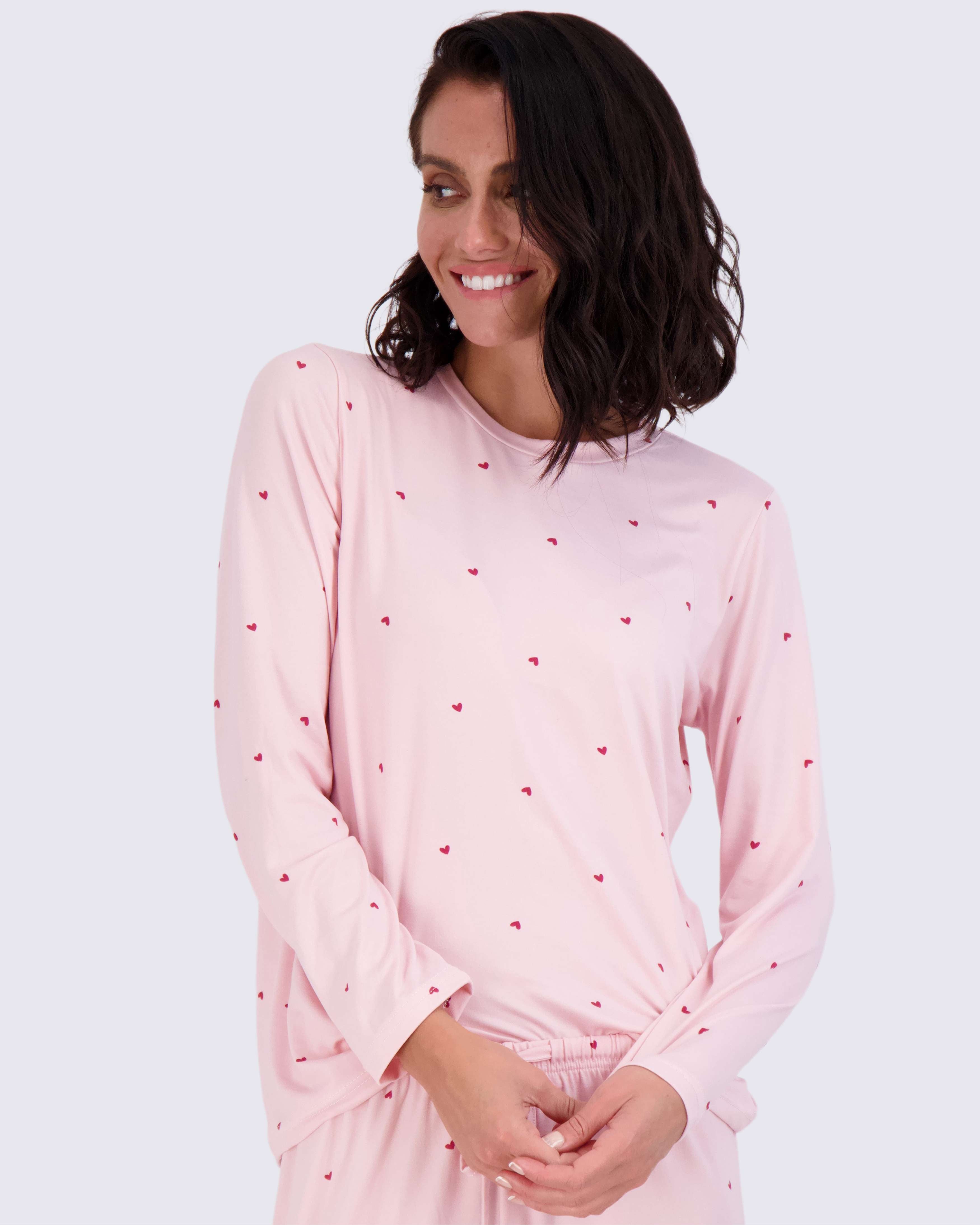 2 Pack: Women’s Pajama Set Super-Soft Long Sleeve Top With Pants