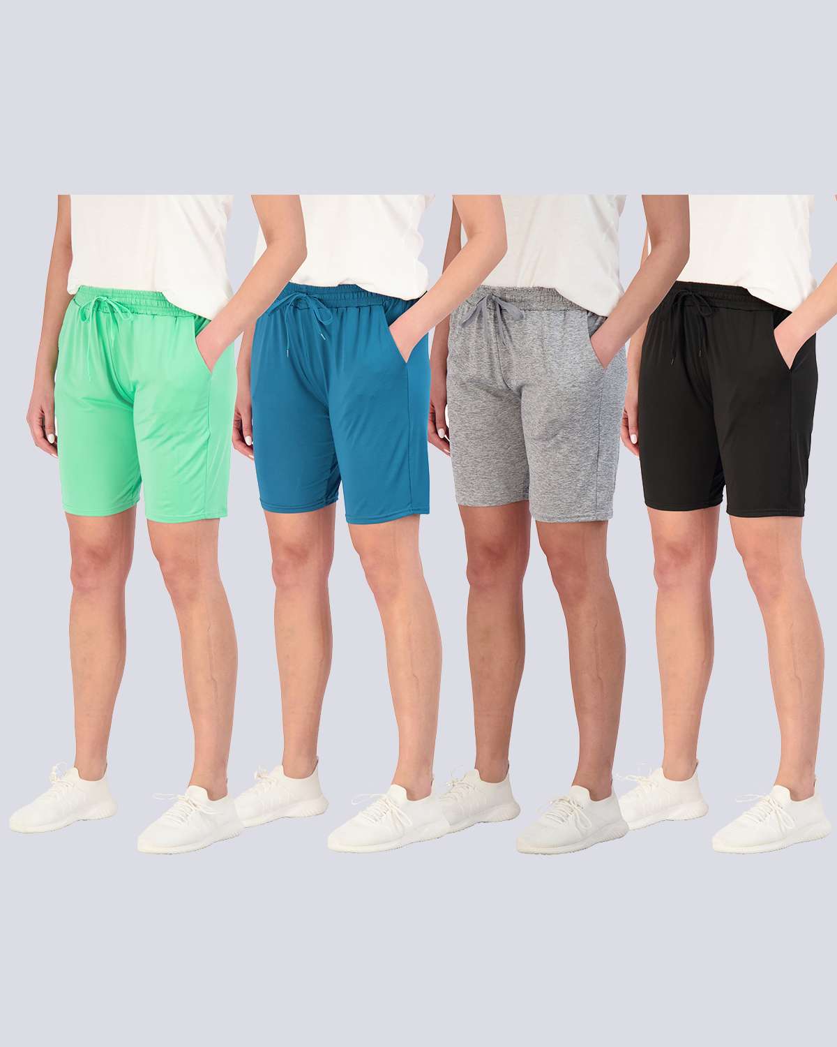 4 Pack: Womens Dry-Fit 7" Bermuda Shorts