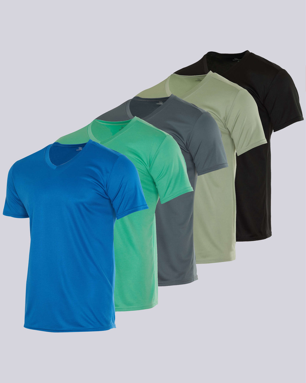 5 Pack: Mens V-Neck Mesh Active Short Sleeve T-Shirt (Available in Big & Tall)