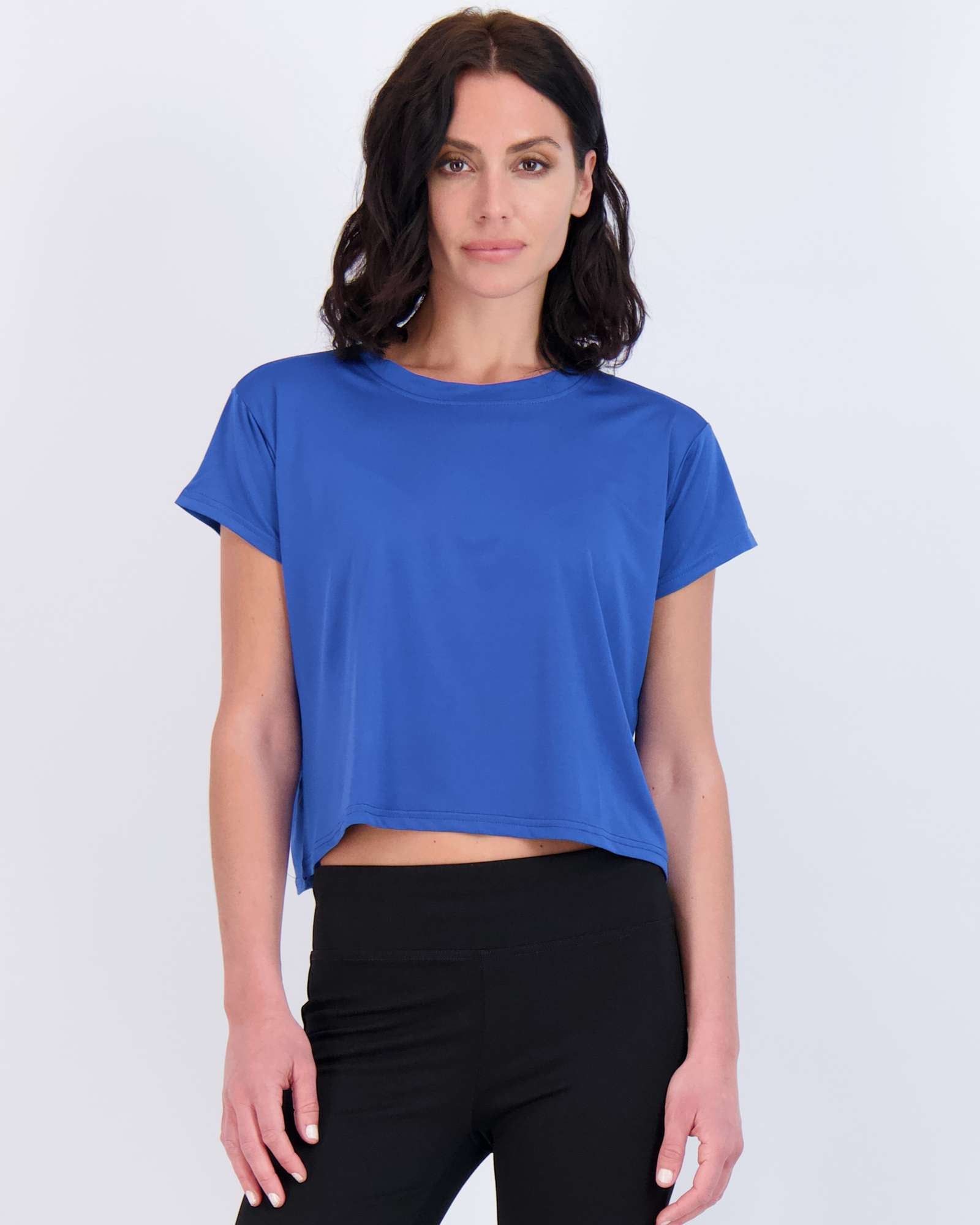 5 Pack: Women's Dry Fit Crop Top - Short Sleeve Crew Neck Stretch Athletic Tee (Available in Plus Size)