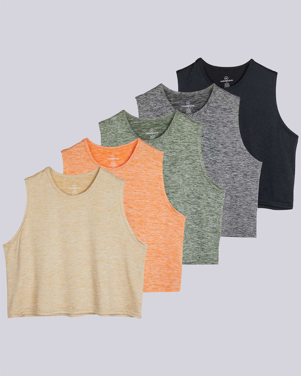 5 Pack: Women's Dry Fit Crop Tank Top