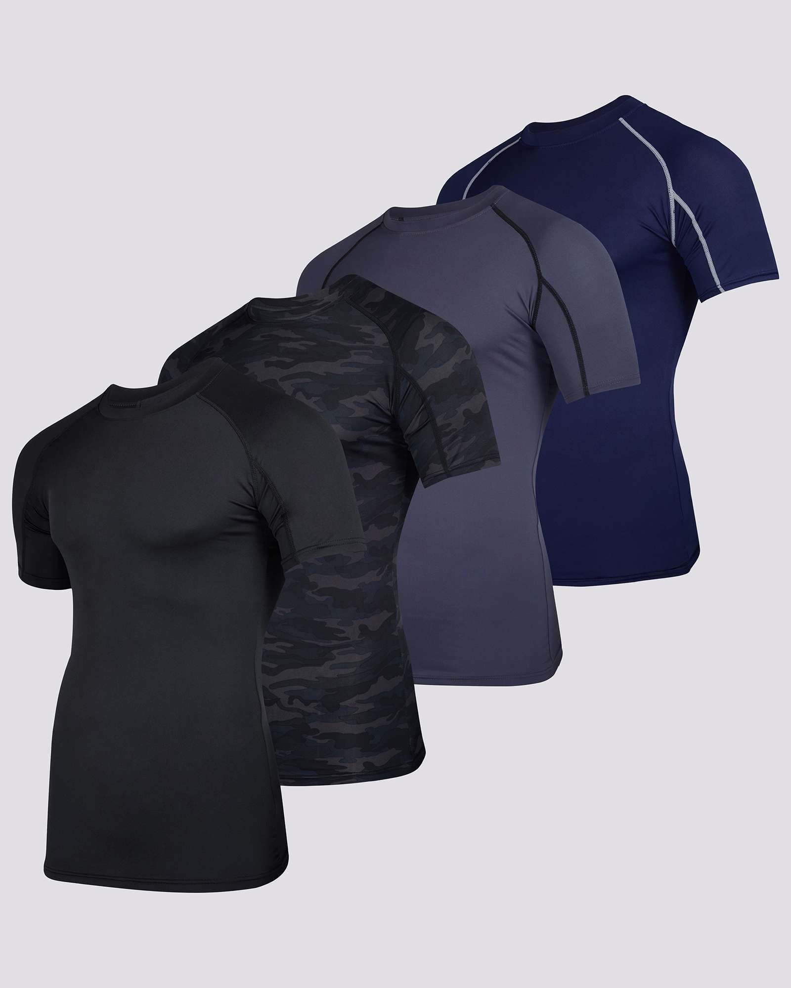 4 Pack: Mens Short Sleeve Compression Shirt