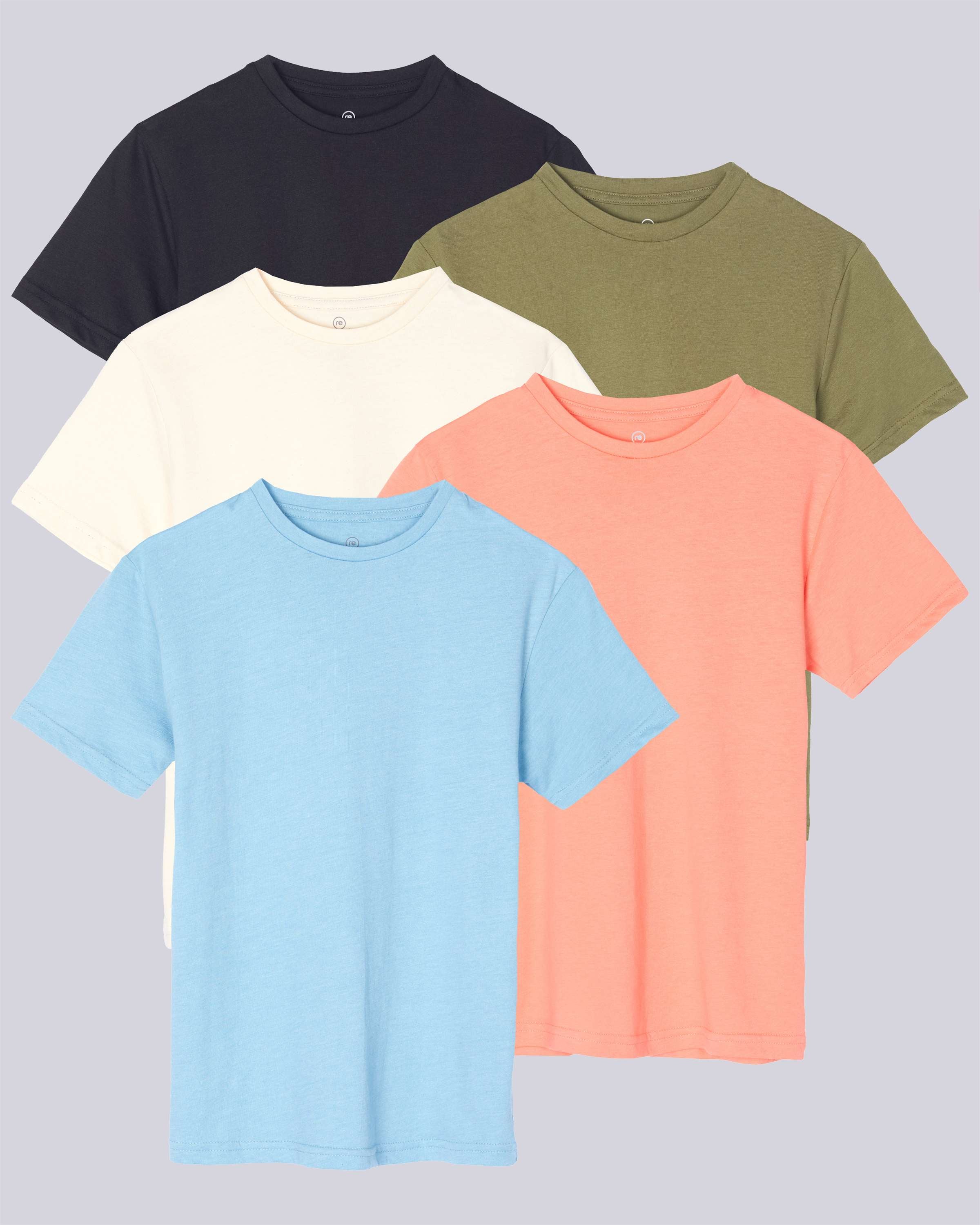 5 Pack: Boys' Cotton Short Sleeve T-Shirts