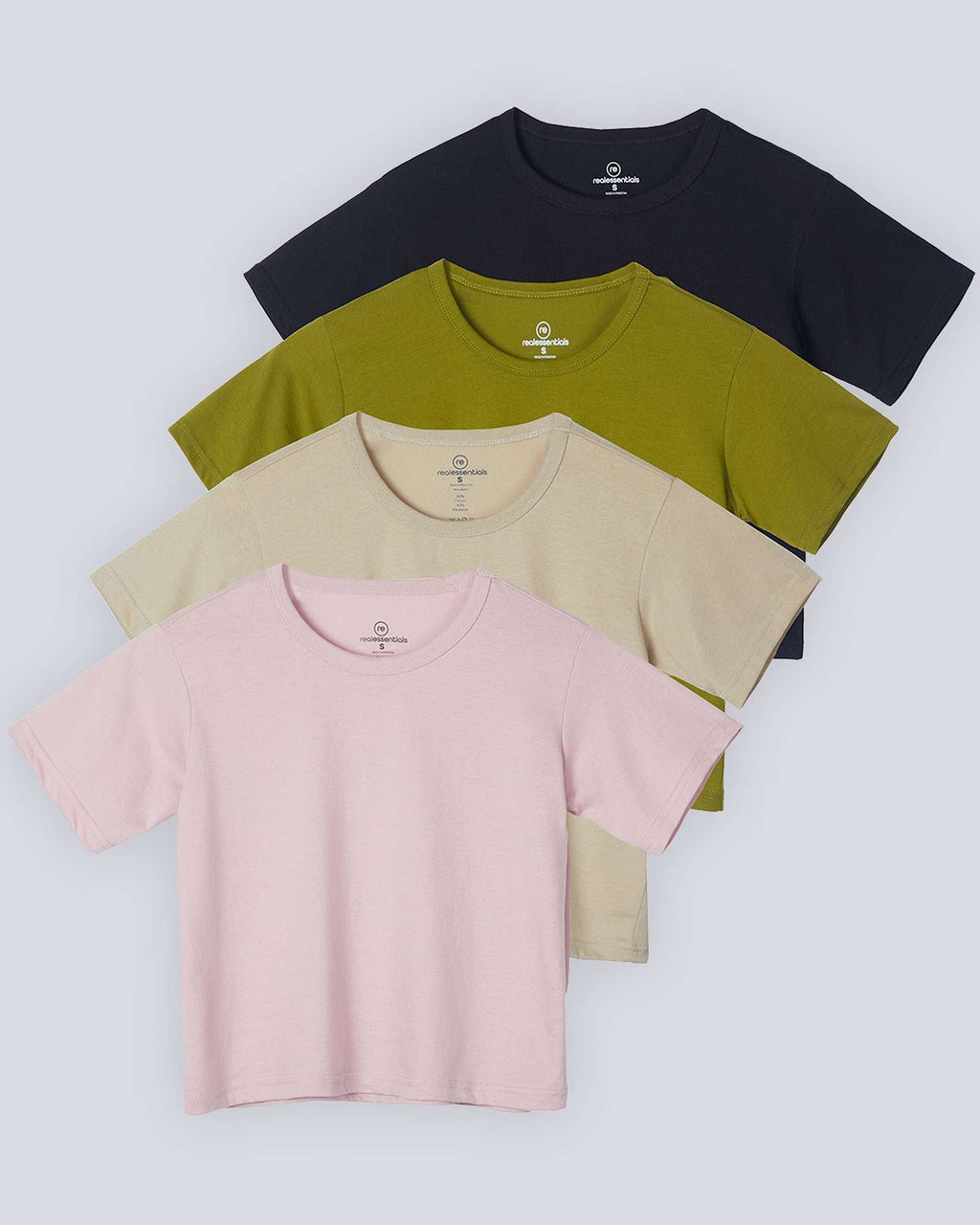 4 Pack: Women's Short Sleeve Crop Top