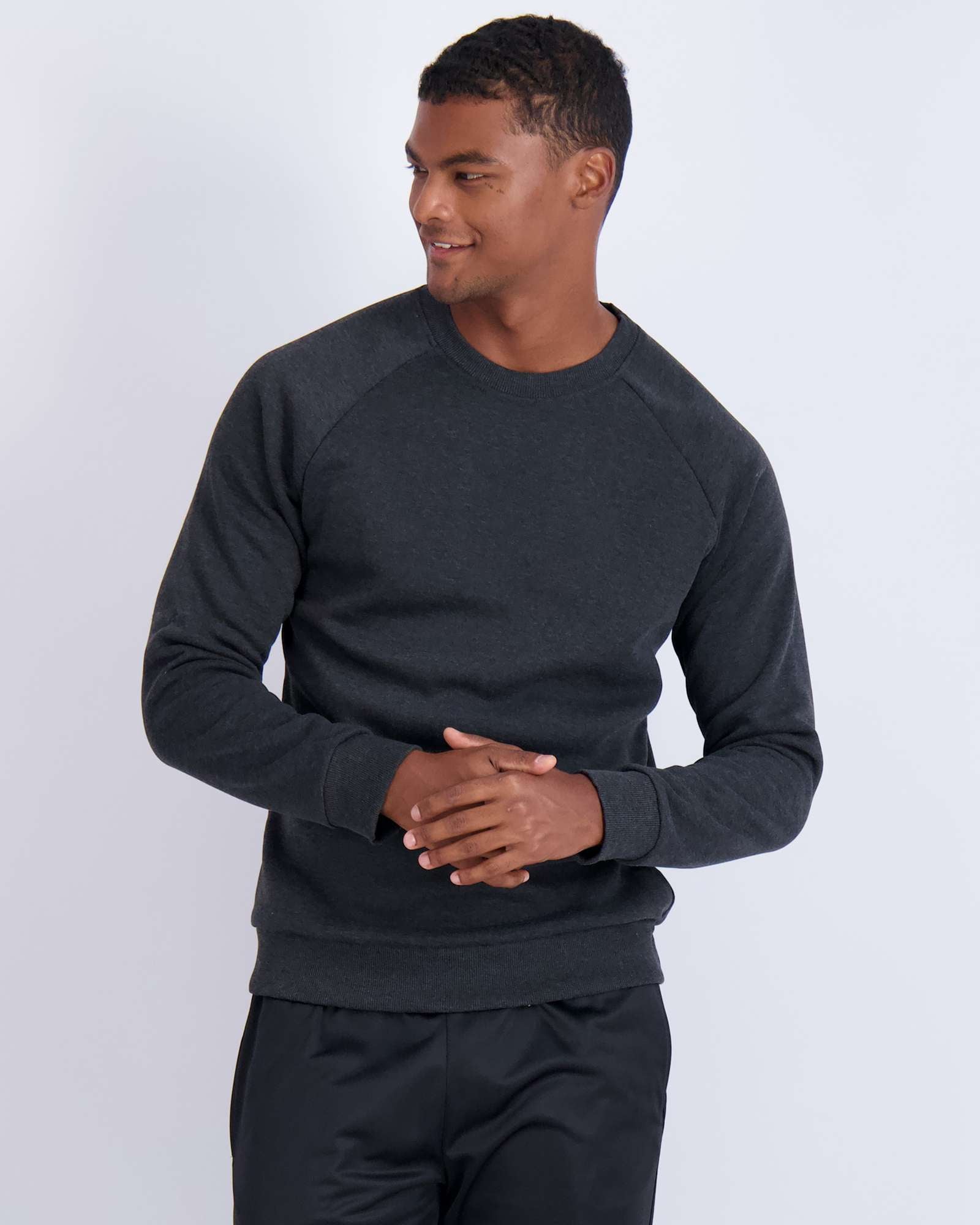 3 Pack: Mens Fleece Crewneck Pullover Sweatshirt
