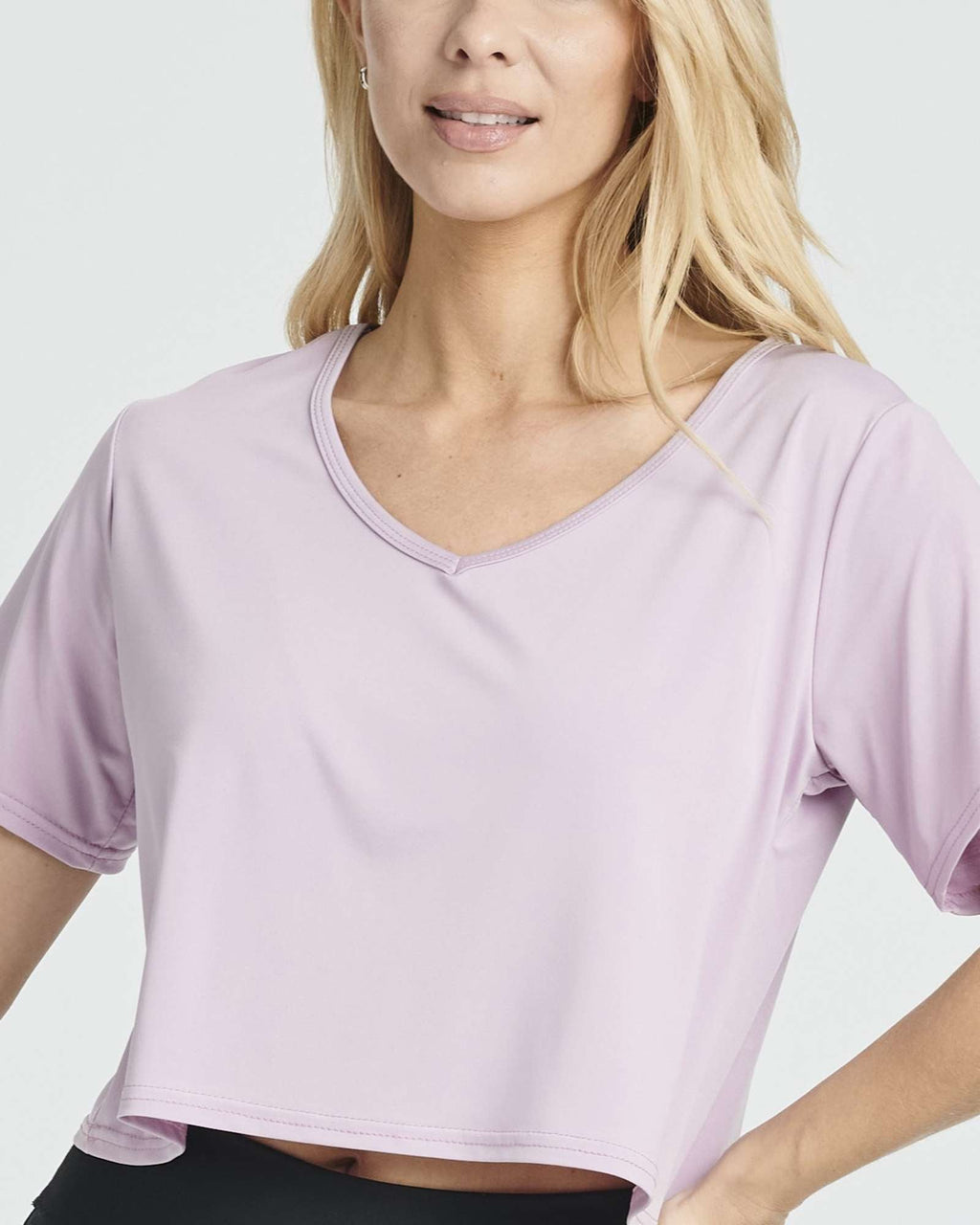 5 Pack: Women's Dry-Fit Short Sleeve V-Neck Crop Top