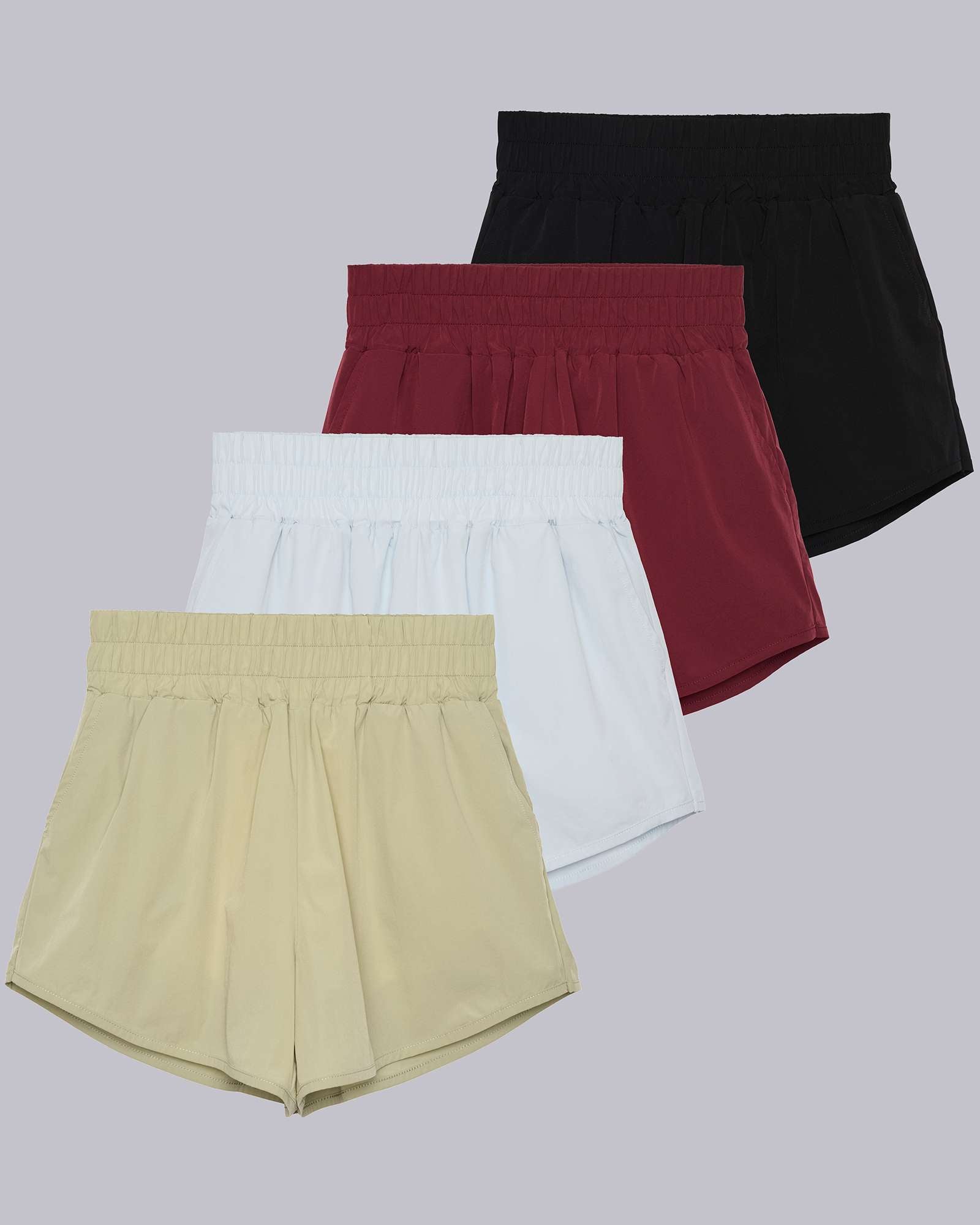 4 Pack: Women's 2.5" Running Shorts with Liner