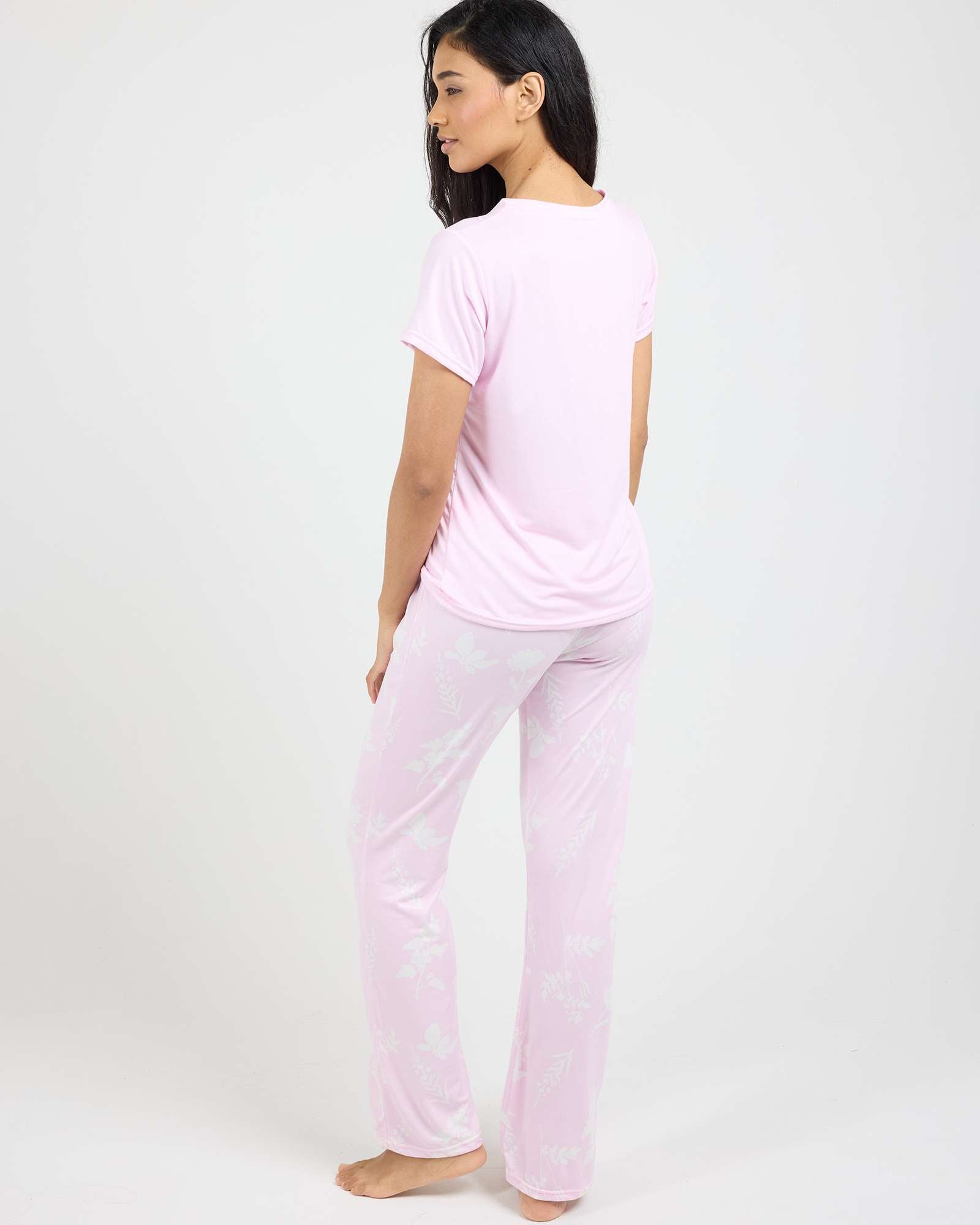 2 Pack: Women’s Pajama Set Super-Soft Short Sleeve V-Neck Top With Pants (Available in Plus Size)