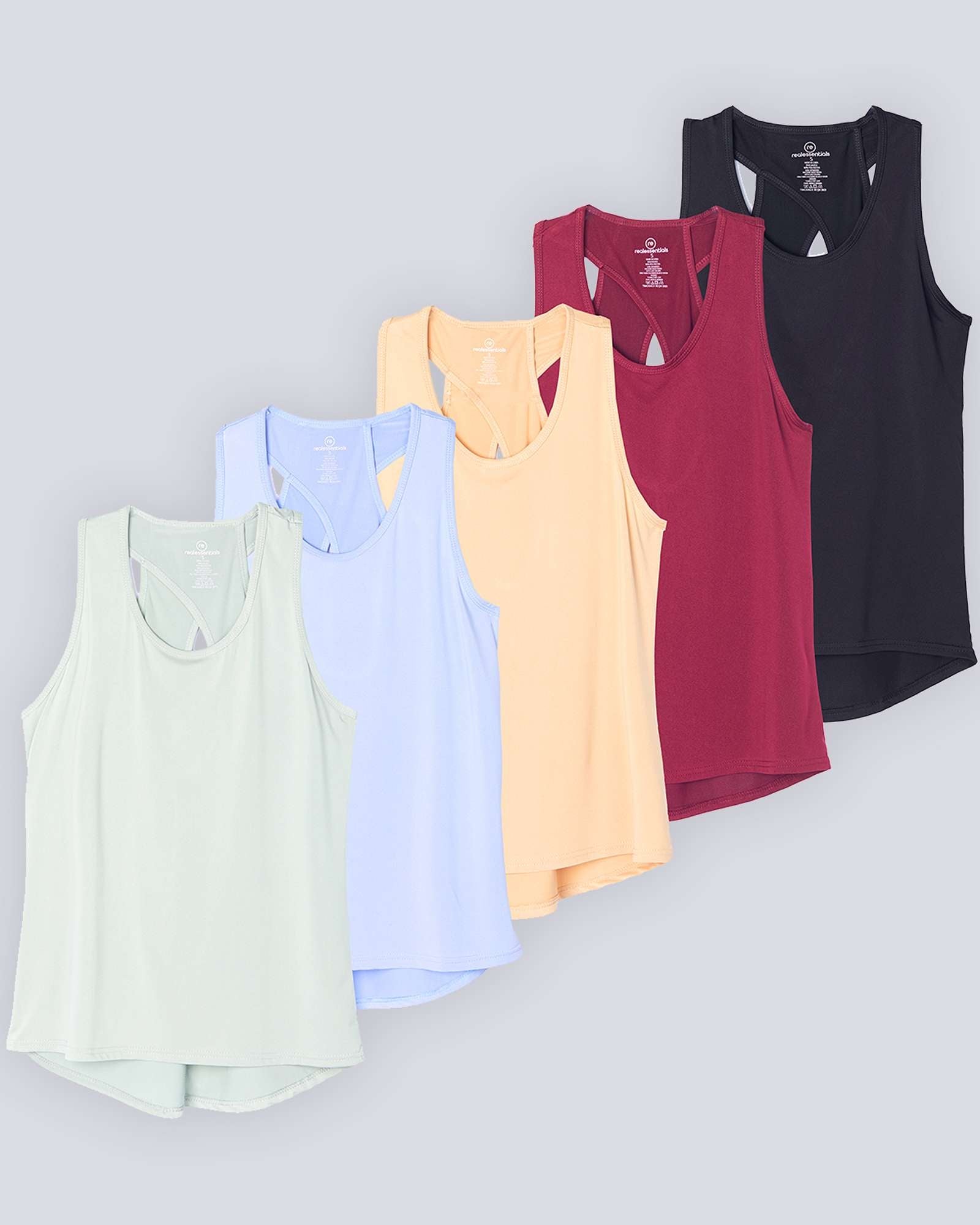 5 Pack: Women's Crossback Workout Tank Top