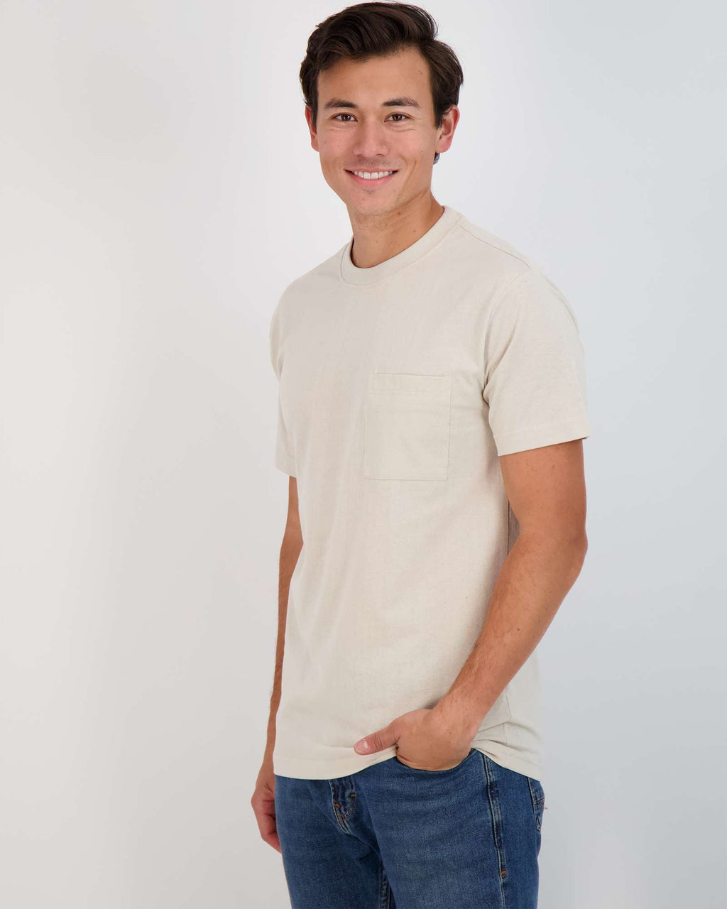 4 Pack: Mens Cotton Short Sleeve Crew Neck Pocket T-Shirt