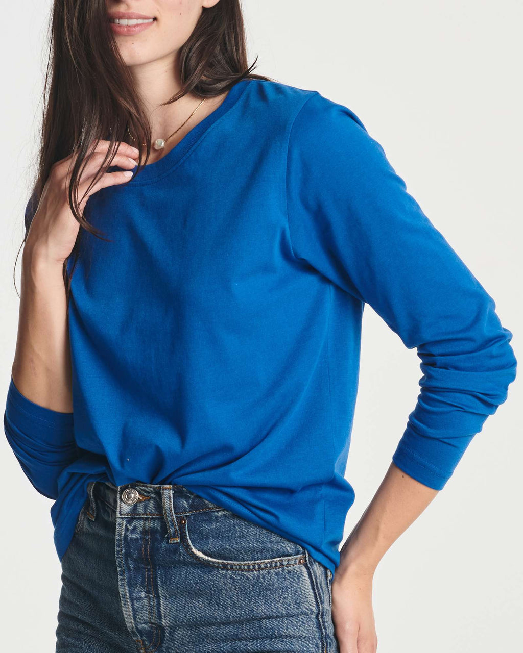 4 Pack: Women's Cotton Classic-Fit Long-Sleeve Crewneck T-Shirt (Available in Plus Size)