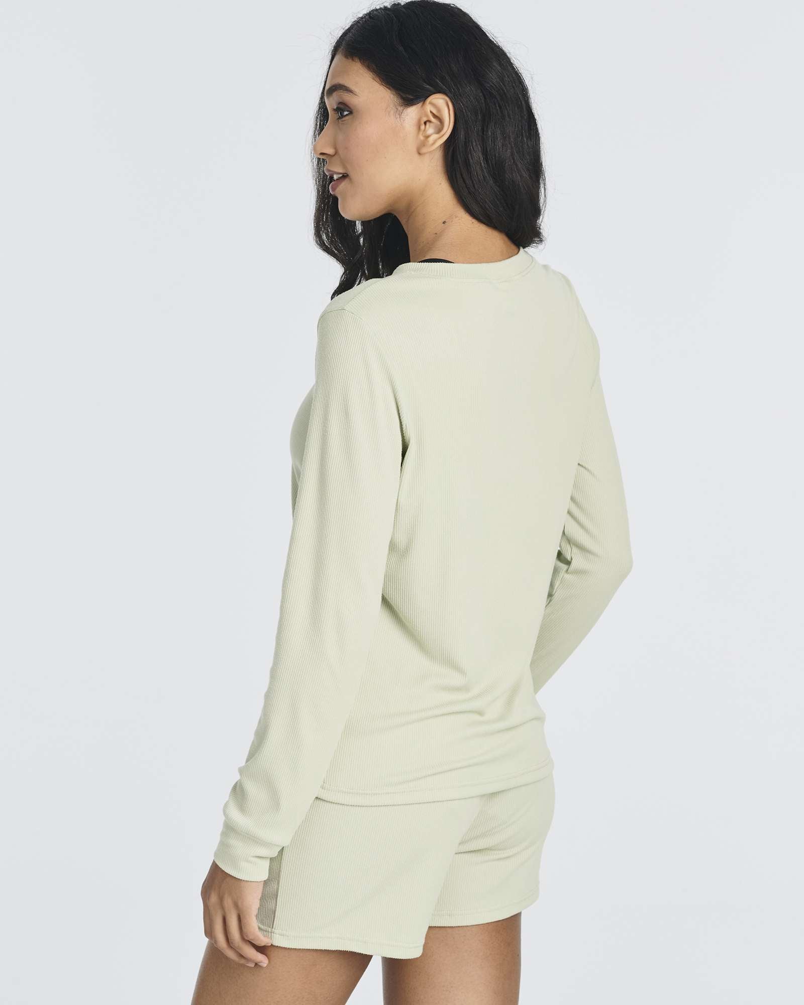 2 Pack: Women's Ribbed Knit Long Sleeve Top and Shorts Pajama Set (Available in Plus Size)