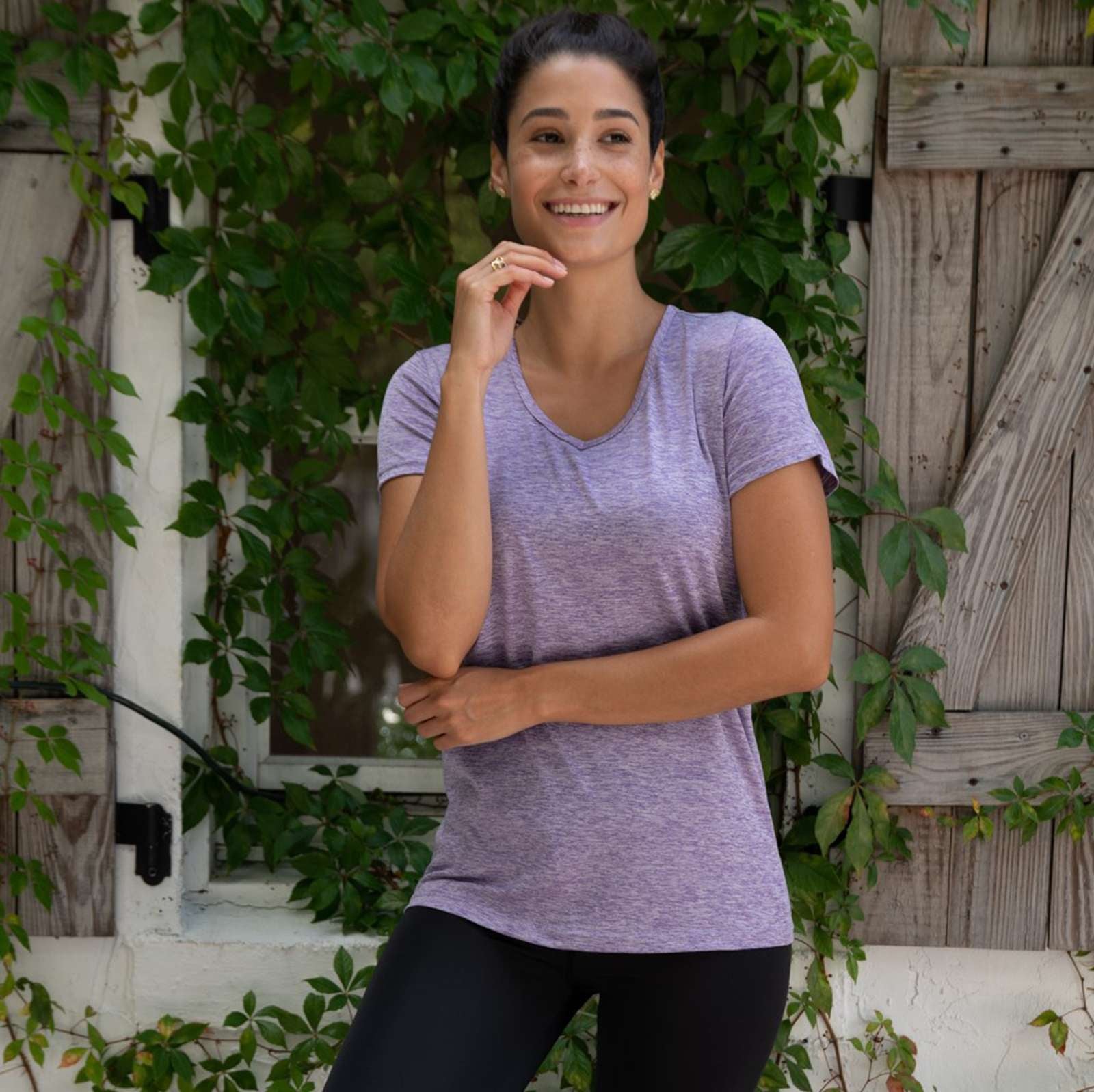 5 Pack: Womens Short Sleeve Dry-Fit V-Neck T-Shirt