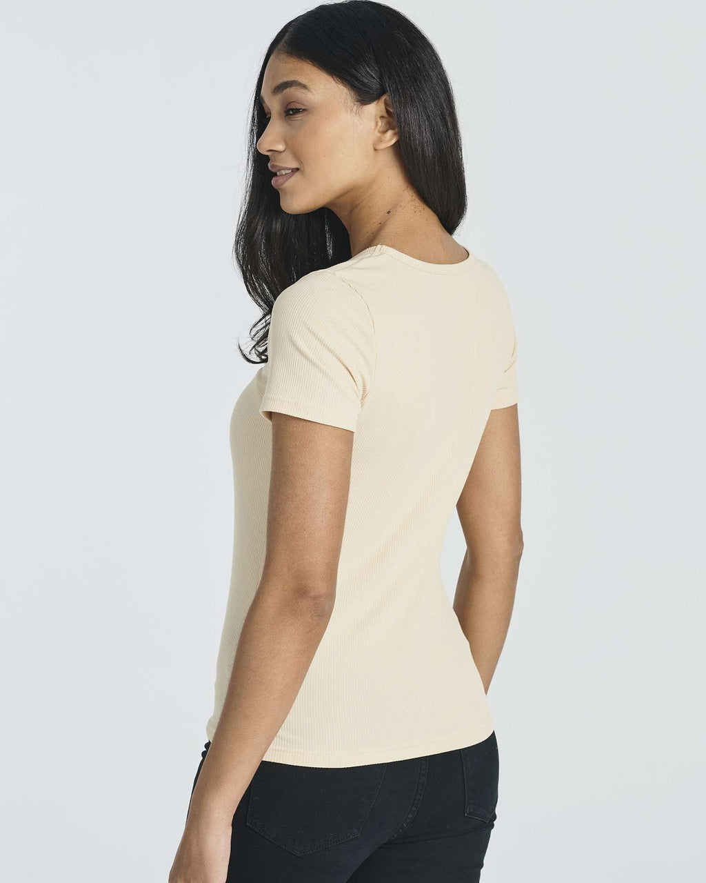 5 Pack: Women's Soft Ribbed Short Sleeve V-Neck T-Shirt