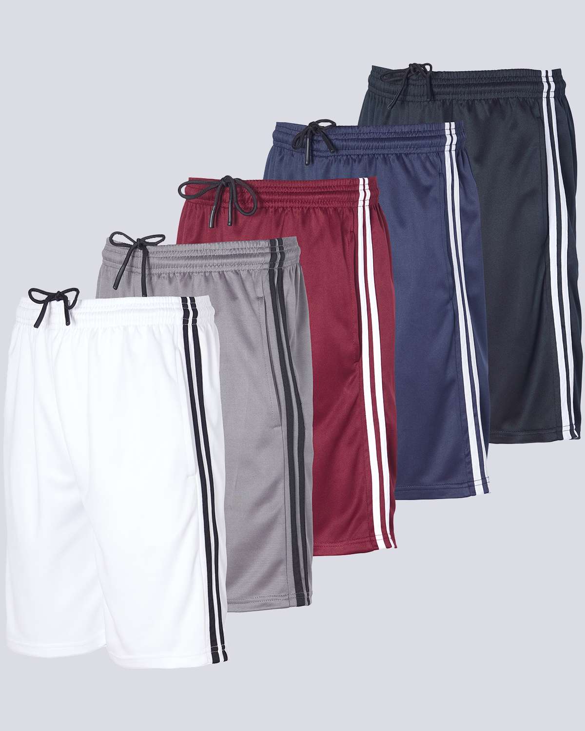 5 Pack: Boys' Athletic Basketball Shorts