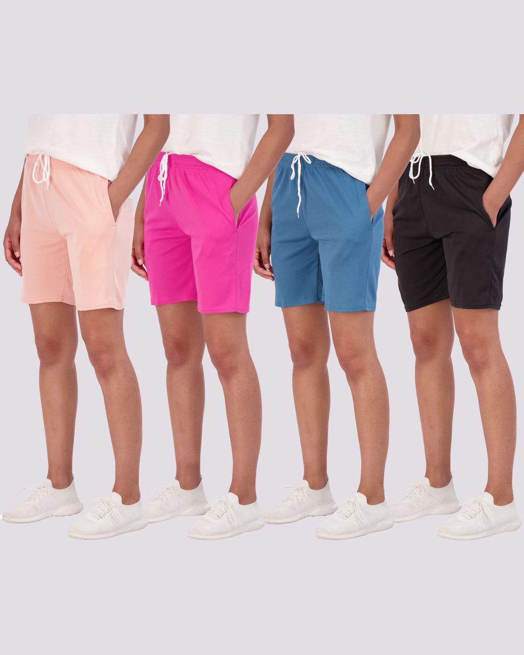 4 Pack: Women's 7" Mesh Quick-Dry Bermuda Shorts