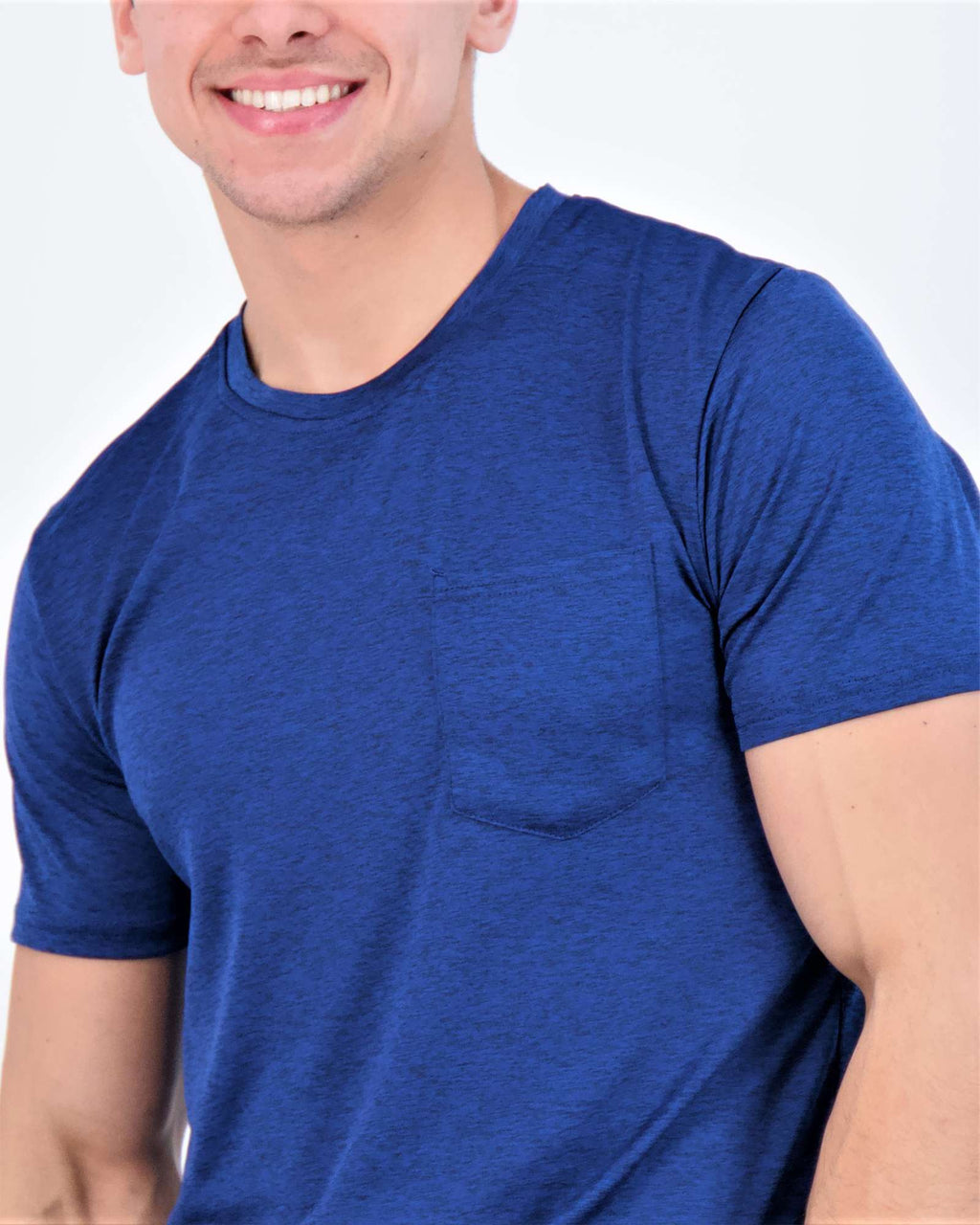 4 Pack: Mens Dry-Fit Active Pocket Short Sleeve Crew T-Shirts (Available in Big & Tall)