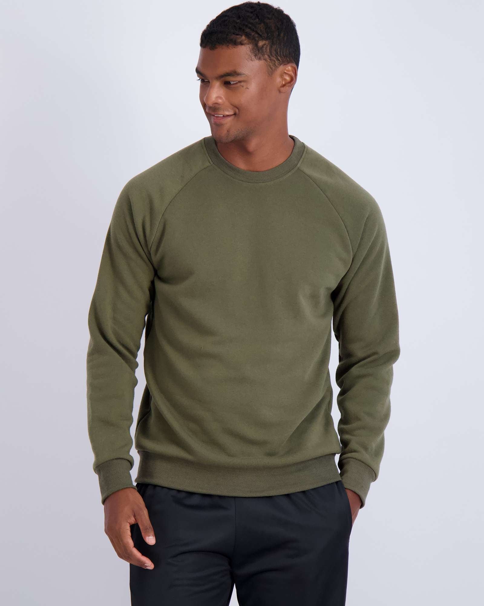 3 Pack: Mens Fleece Crewneck Pullover Sweatshirt