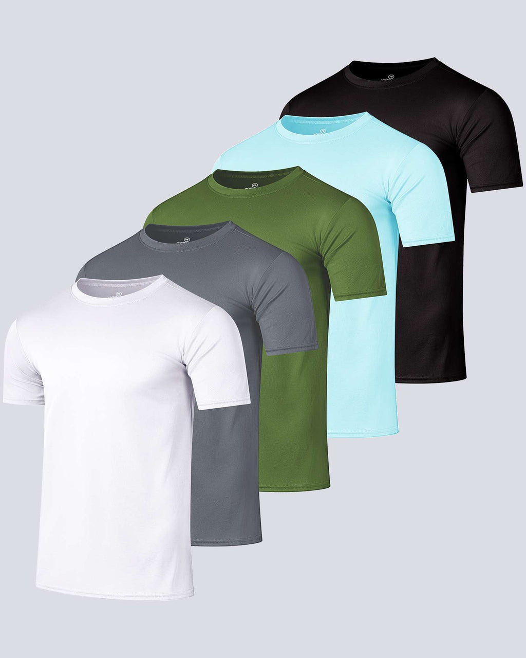 5 Pack: Men’s Mesh Short Sleeve Crew Active T-Shirt